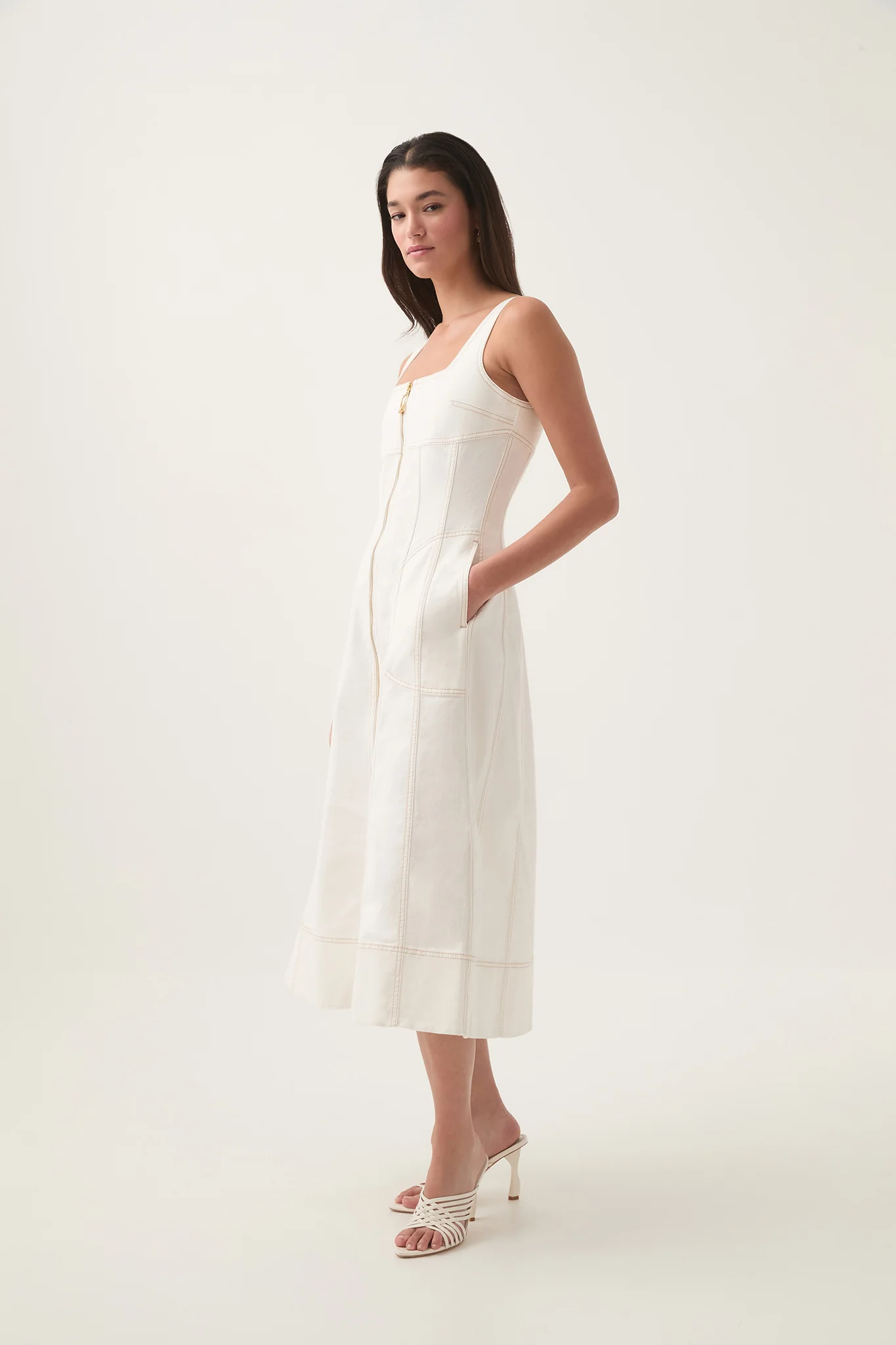 Emilie Denim Midi Dress - Image 3