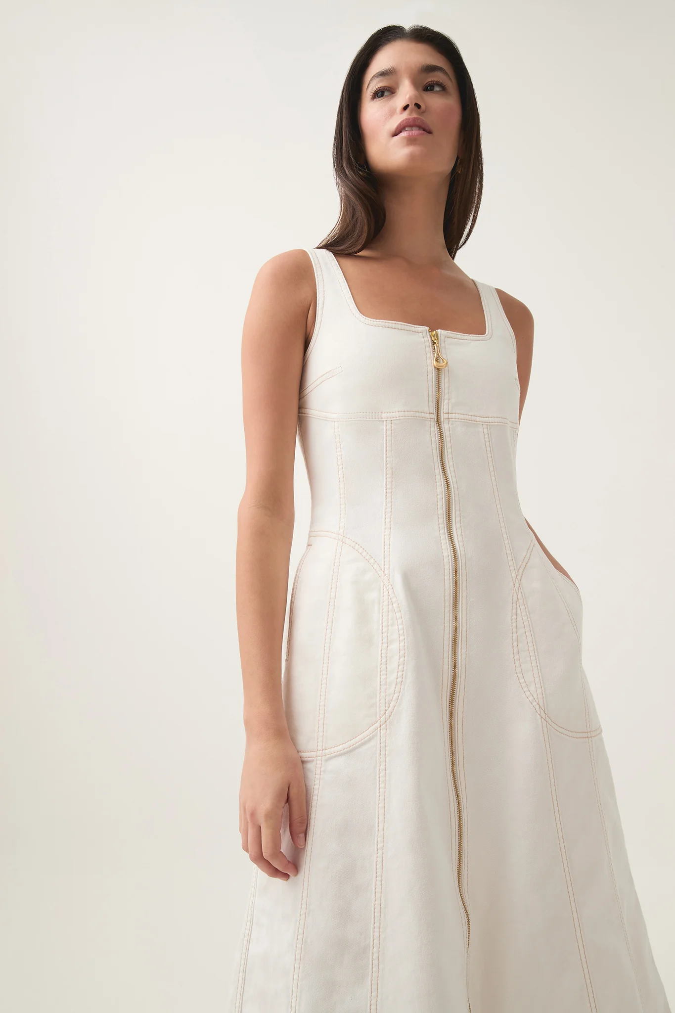Emilie Denim Midi Dress - Image 4