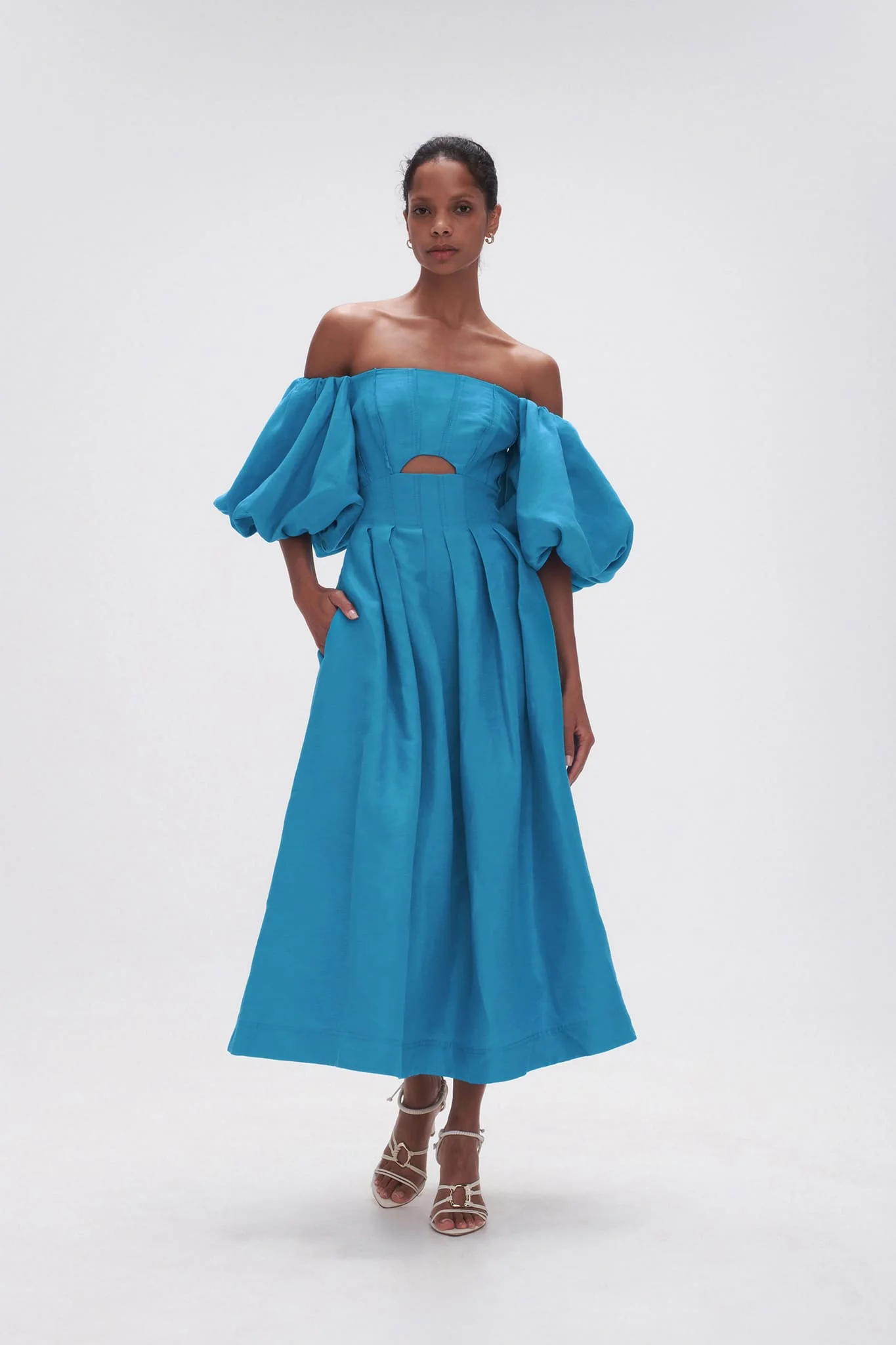 Eugenie Off Shoulder Midi Dress - Image 3