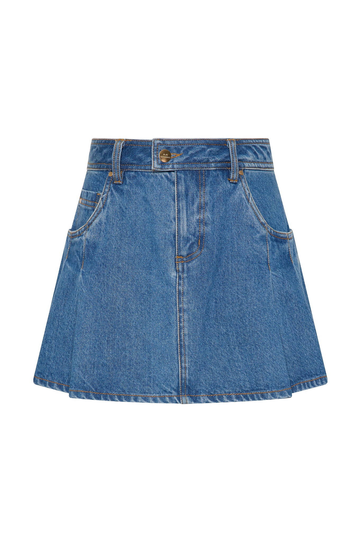 Flynn Denim Mini Skirt - Image 2