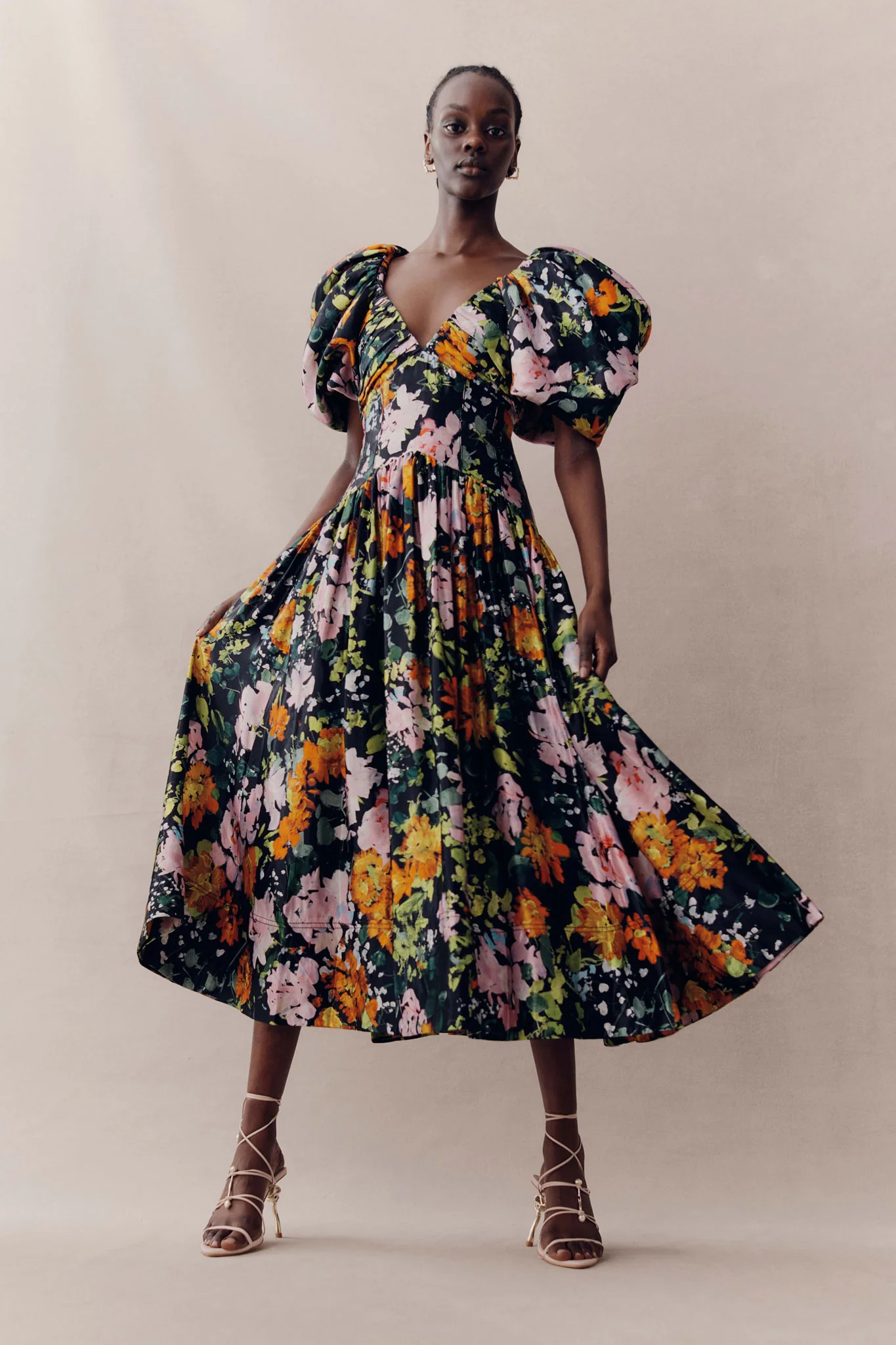 Gabrielle Plunge Midi Dress - Image 8