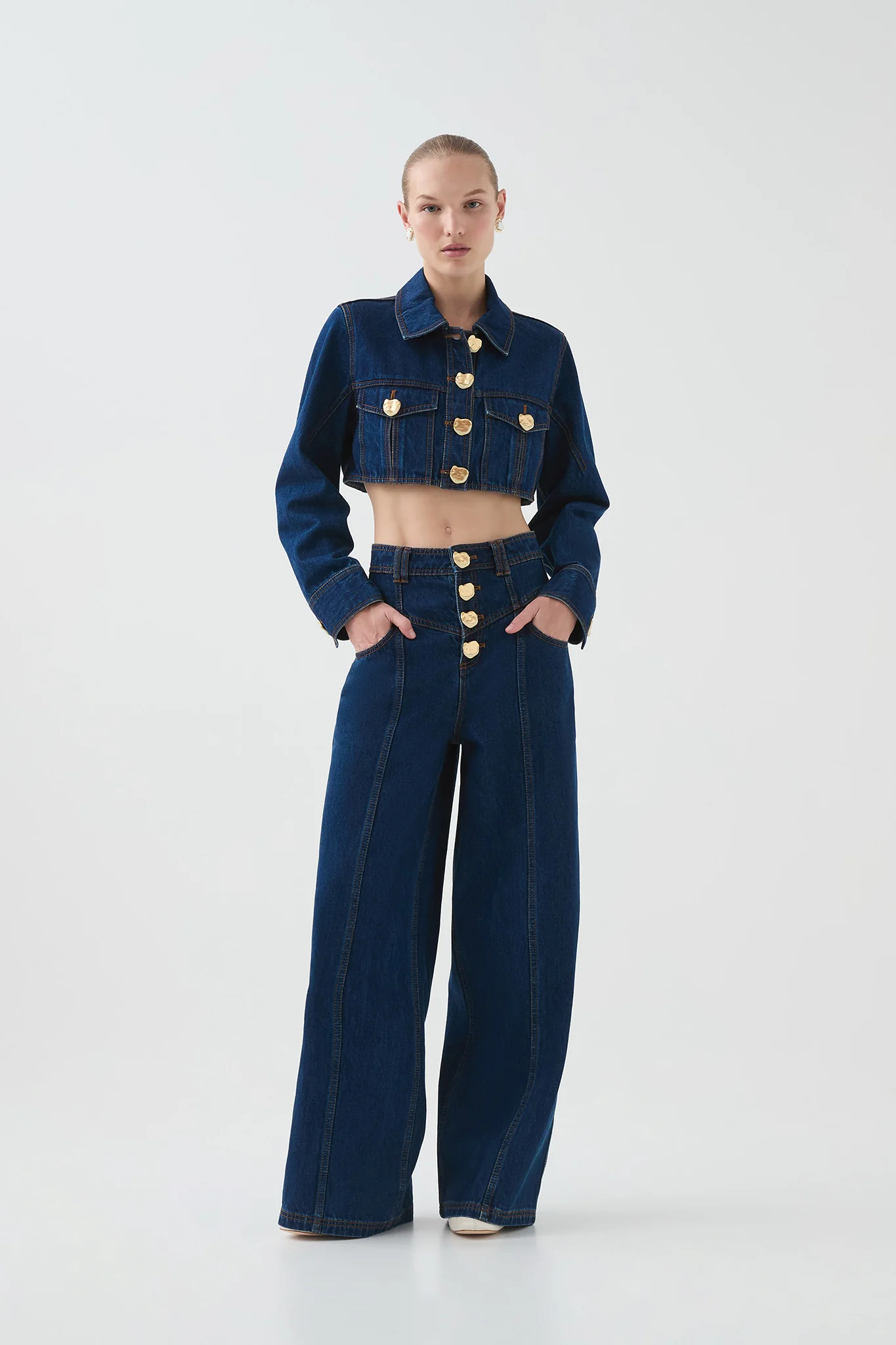 Genesis Cropped Denim Jacket - Image 3