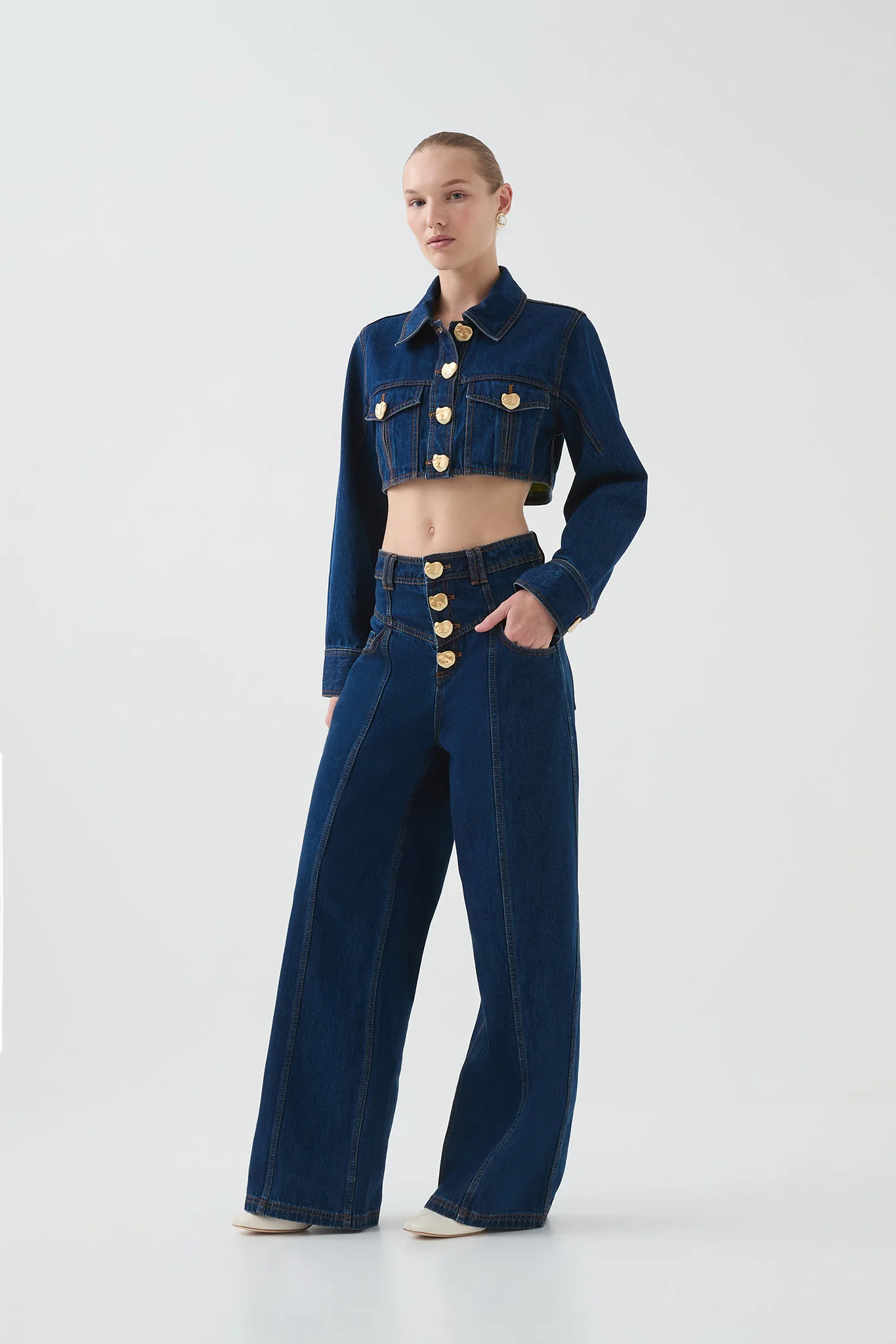 Genesis Cropped Denim Jacket - Image 6