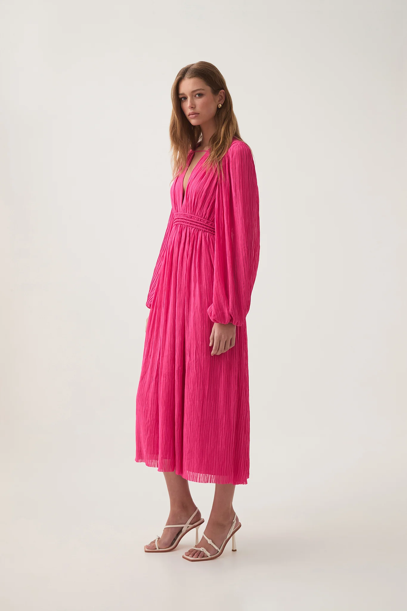 Genevieve Pleated Midi Dress - Image 3