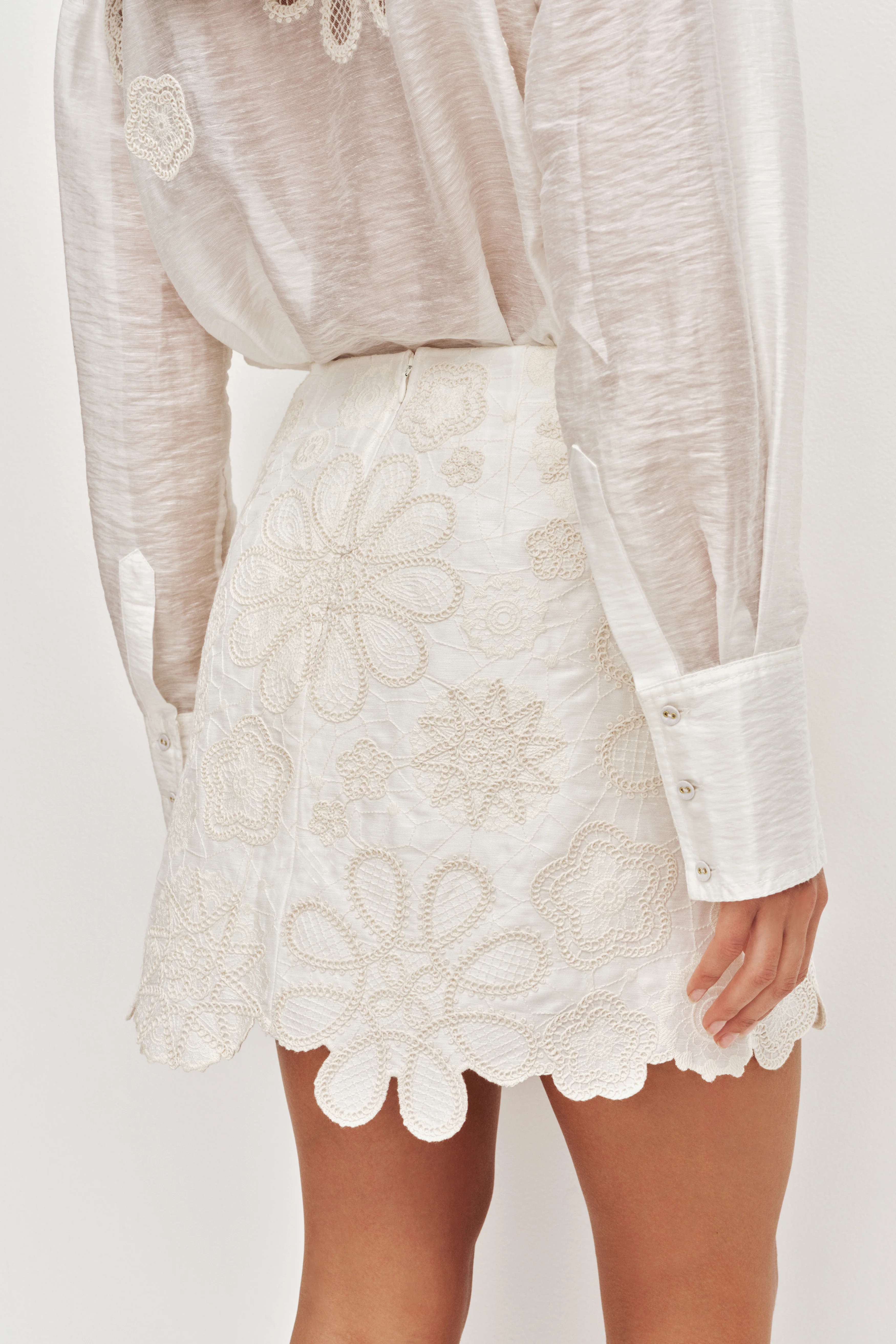 Gia Embroidered Mini Skirt - Image 6