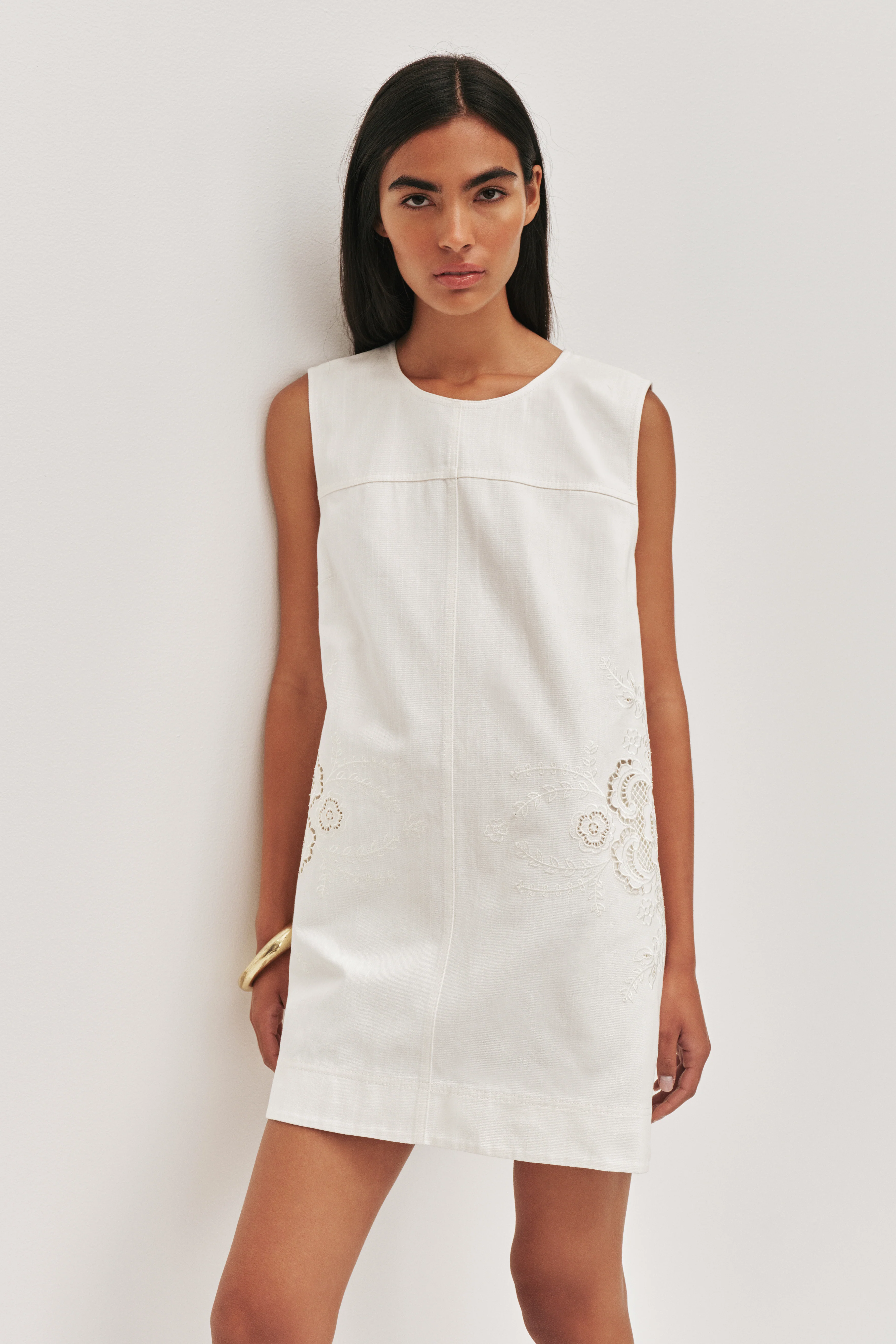 Halo Embroidered Mini Dress - Image 3