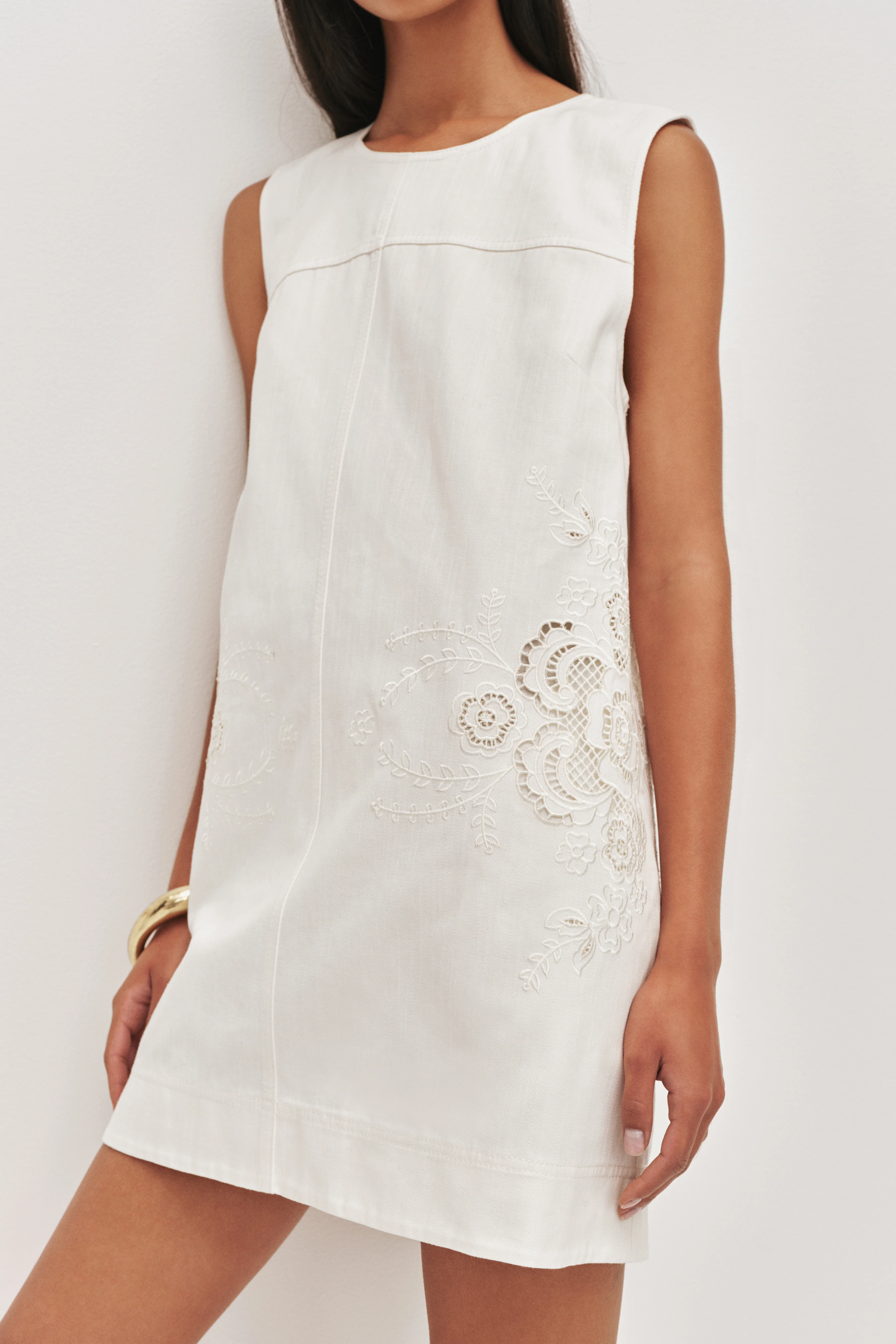 Halo Embroidered Mini Dress - Image 4