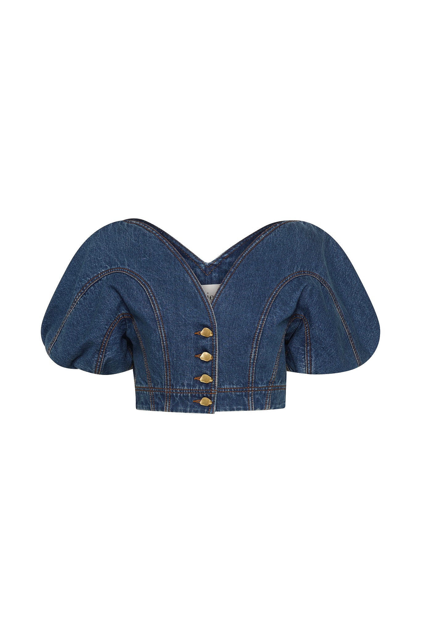 Harper Cropped Denim Top - Image 2