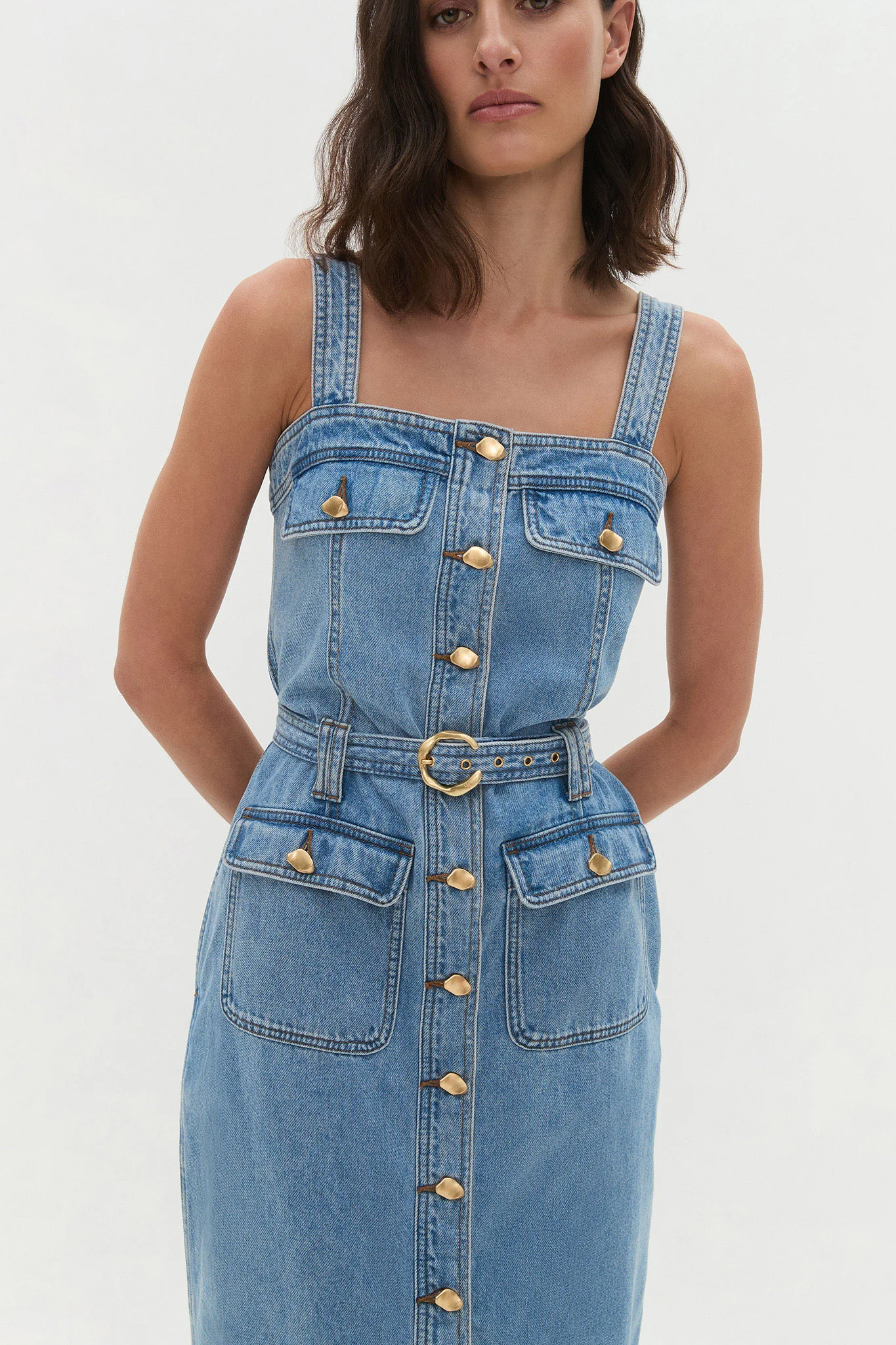Holland Denim Midi Dress - Image 4
