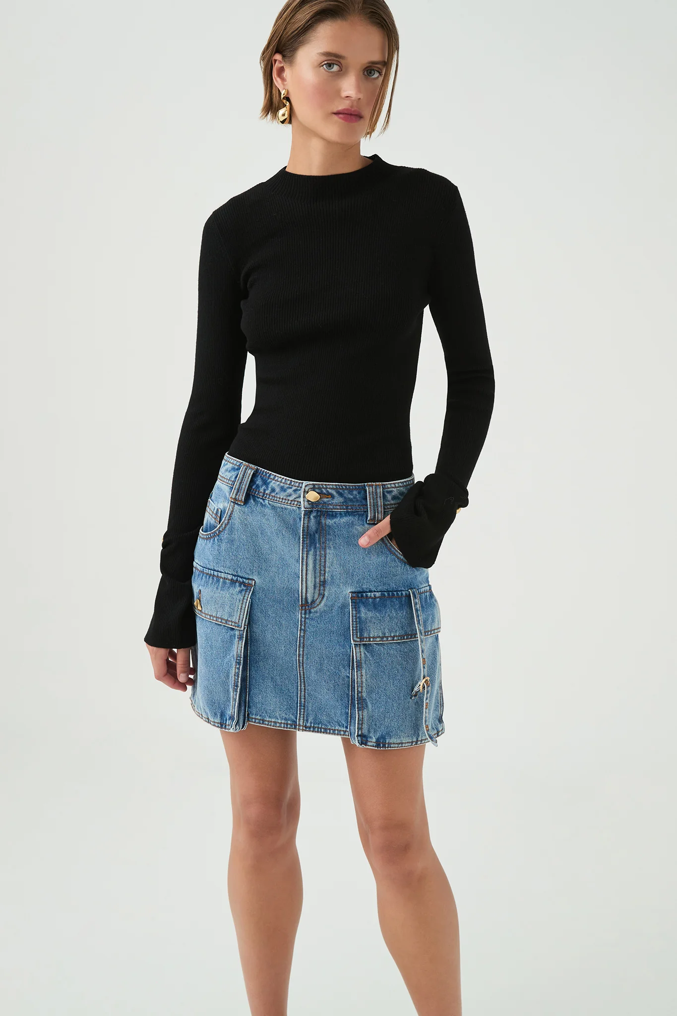 Juno Denim Micro Mini Skirt - Image 3