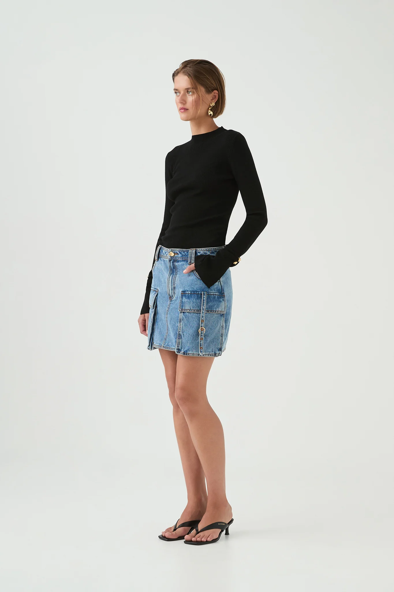 Juno Denim Micro Mini Skirt - Image 4