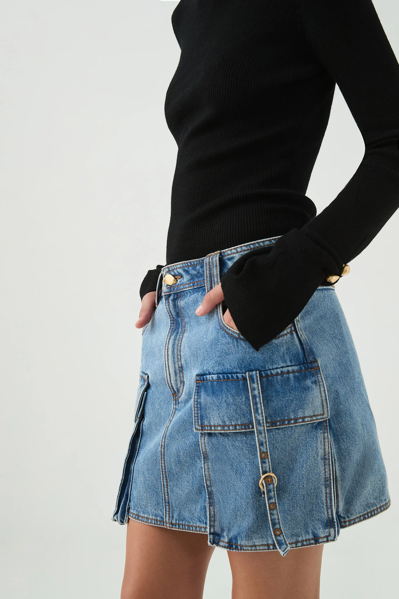 Juno Denim Micro Mini Skirt - Image 5