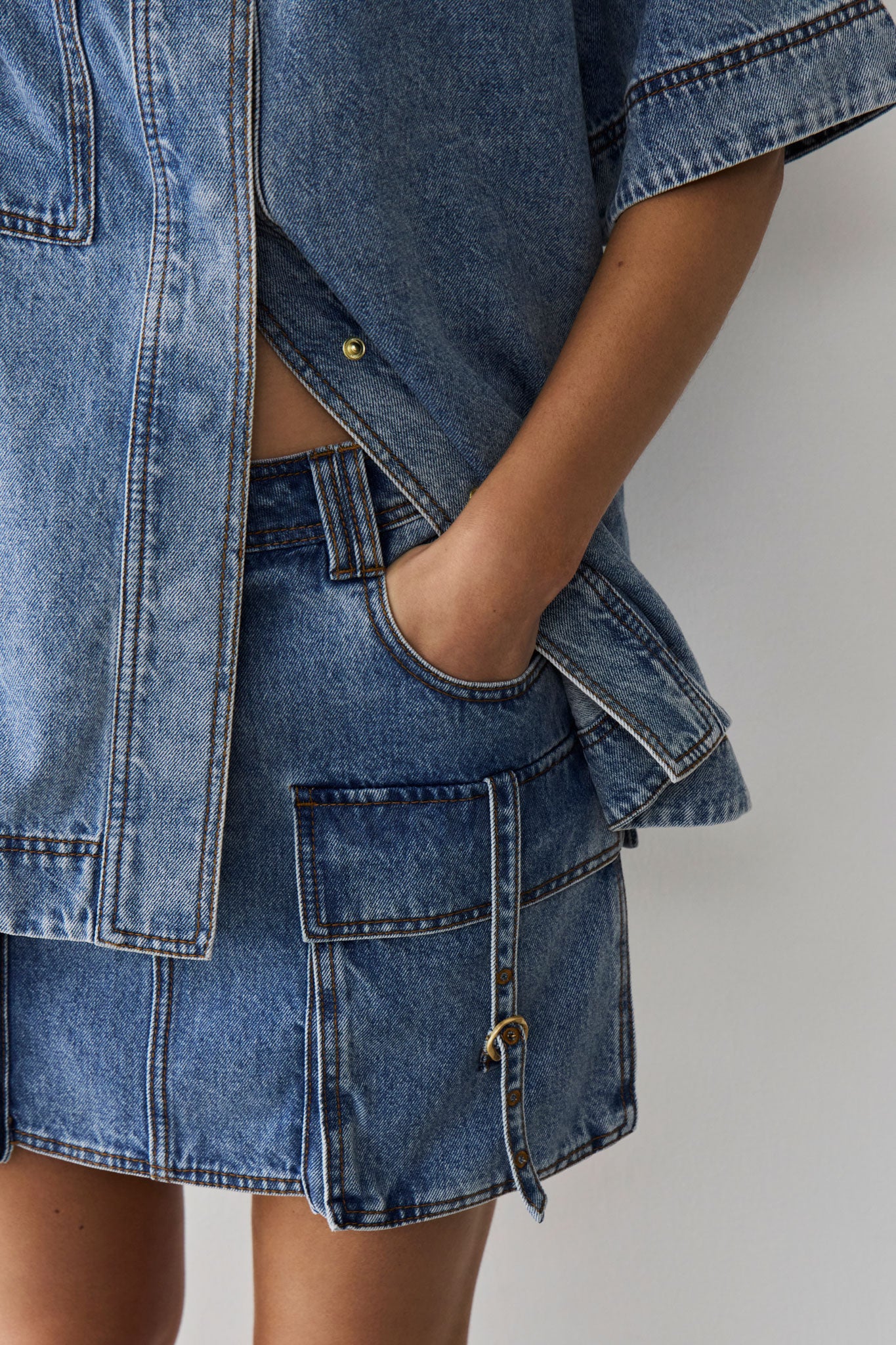Juno Denim Micro Mini Skirt - Image 9