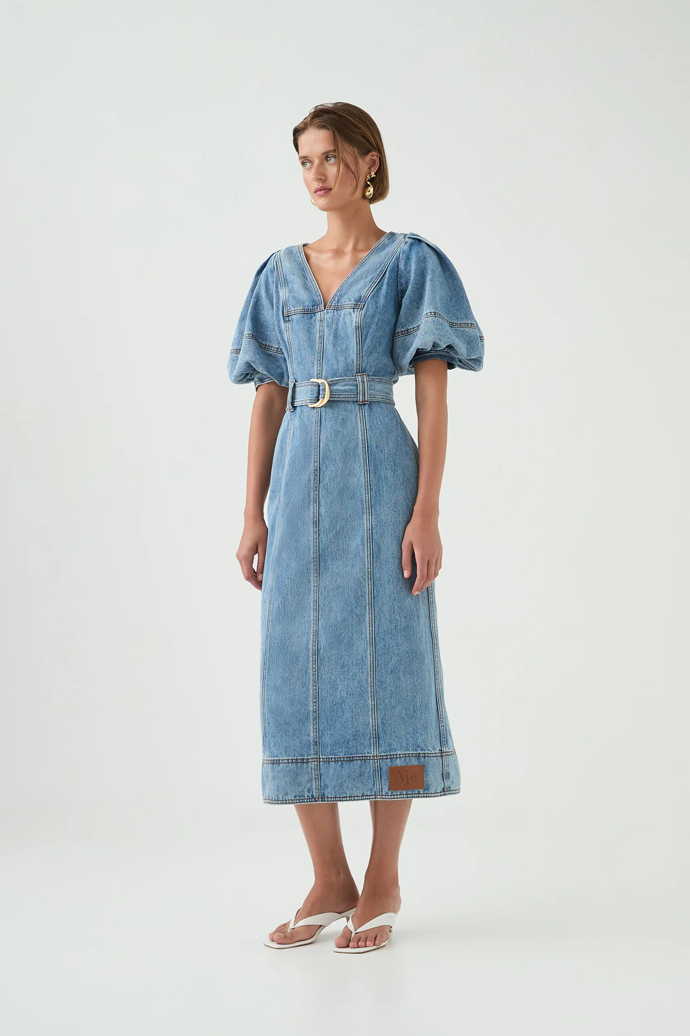 Juno Denim Midi Dress - Image 3