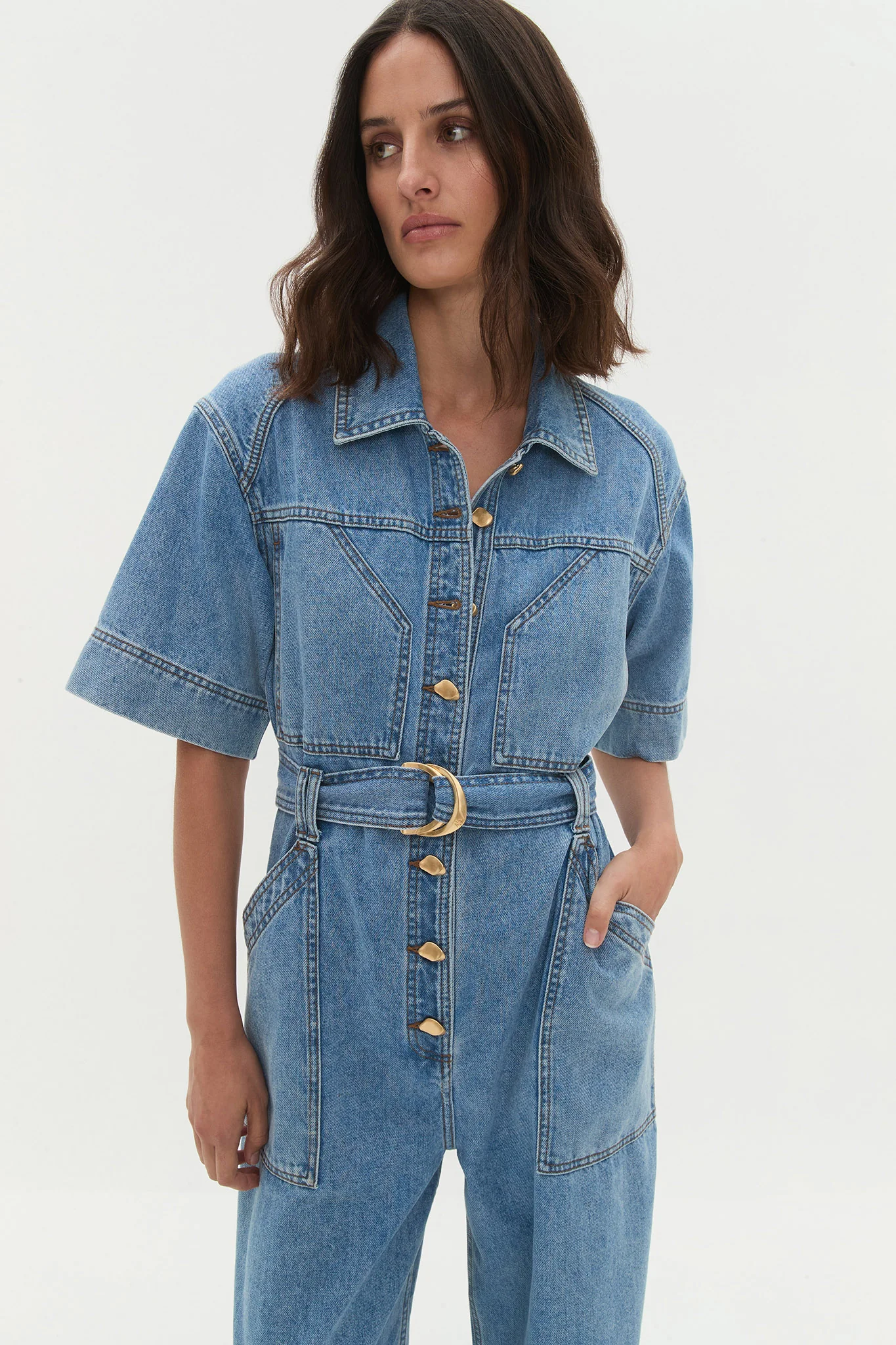 Lane Denim Jumpsuit - Image 5