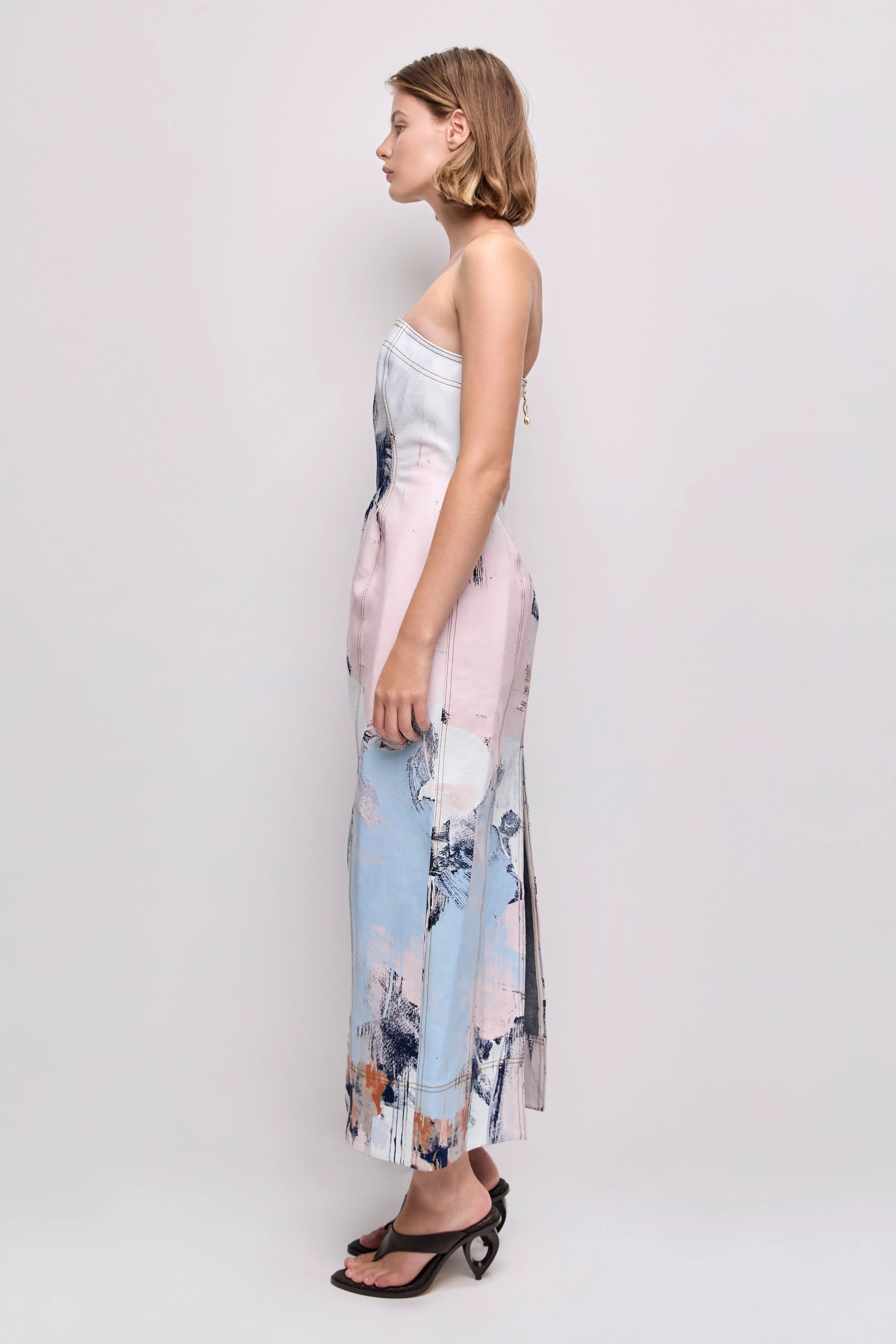 Lettera Denim Midi Dress - Image 6