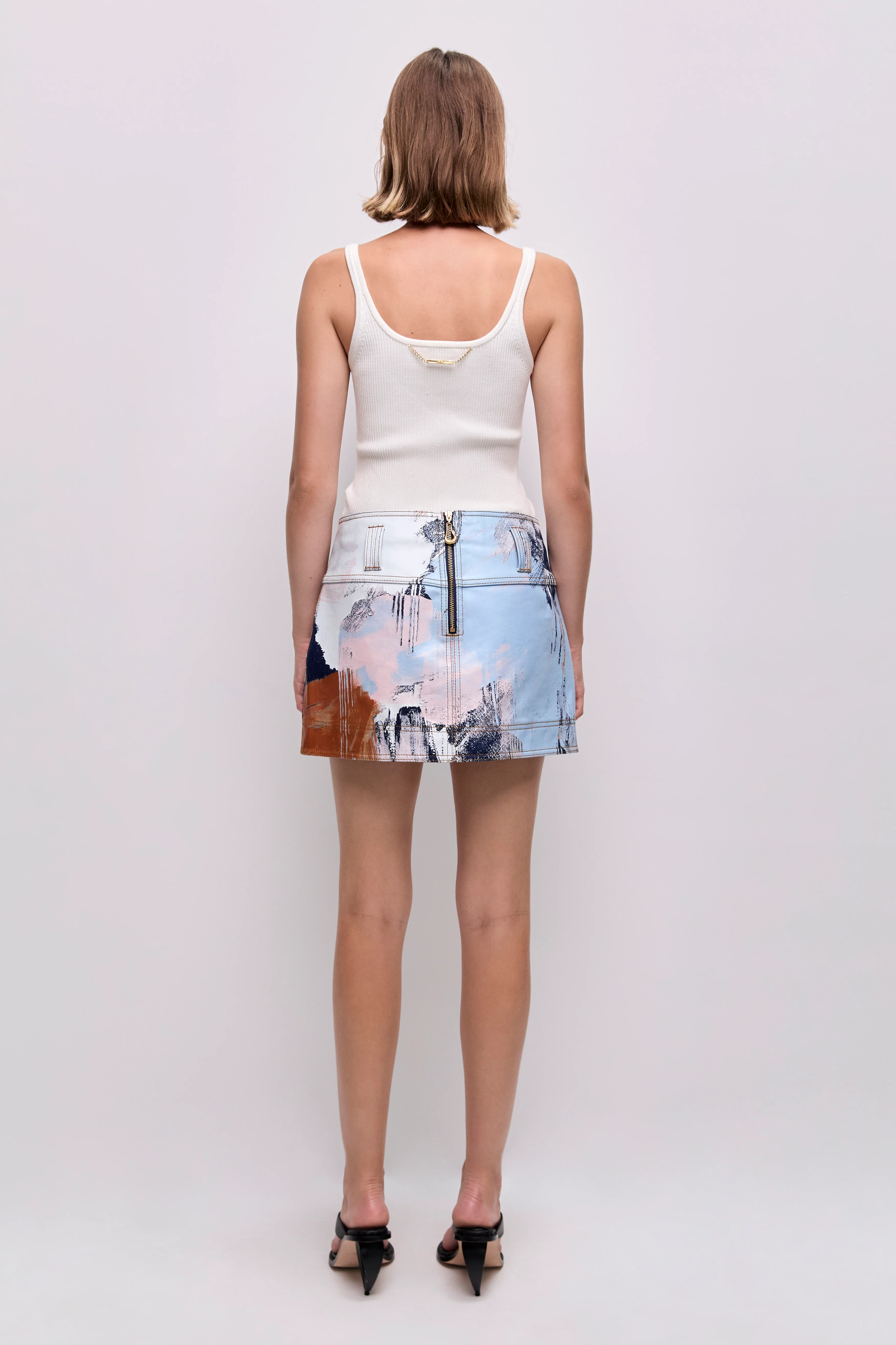Lettera Denim Mini Skirt - Image 7