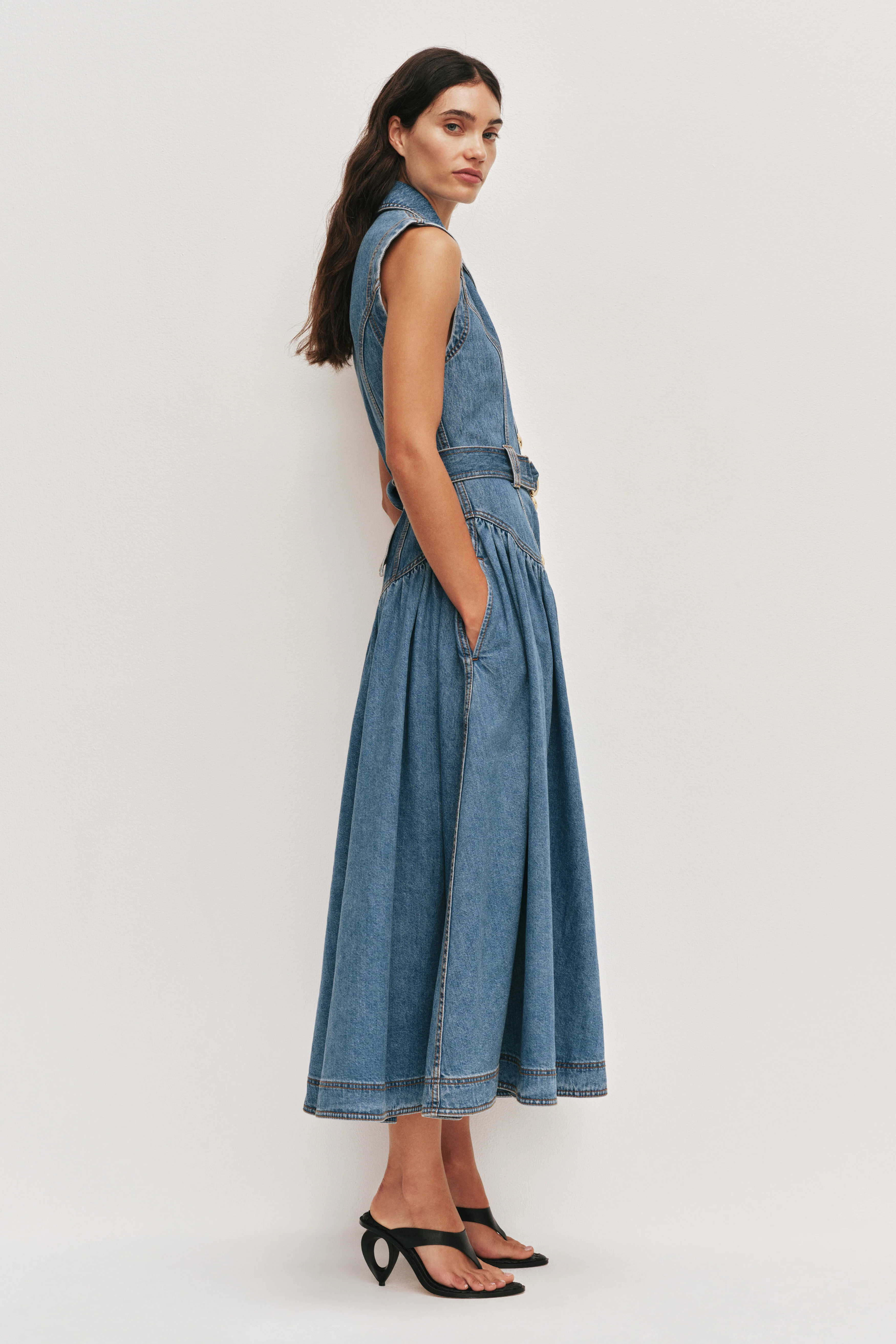 Liliana Denim Midi Dress - Image 4