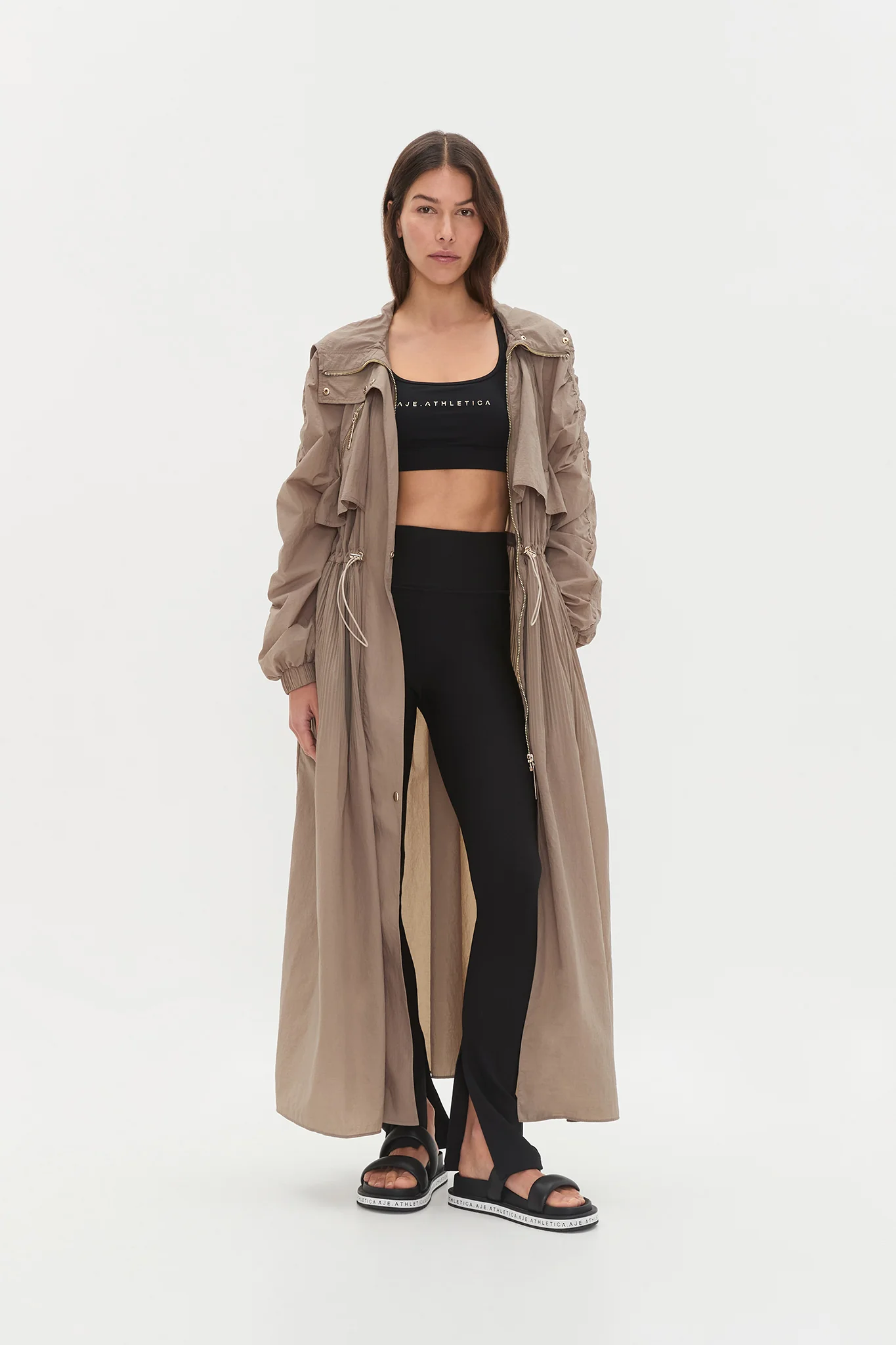 Longline Pleated Trench 703 - Image 3