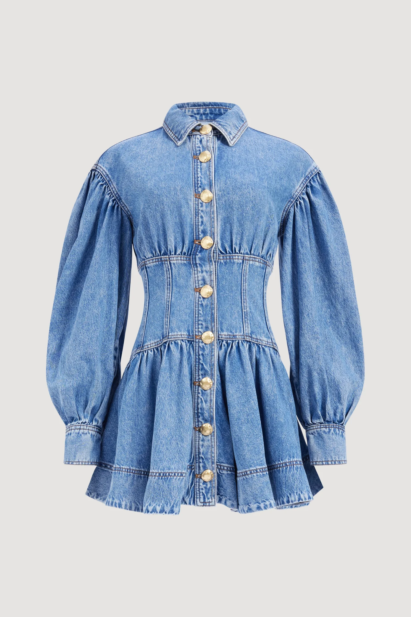 Lorraine Denim Mini Dress - Image 2