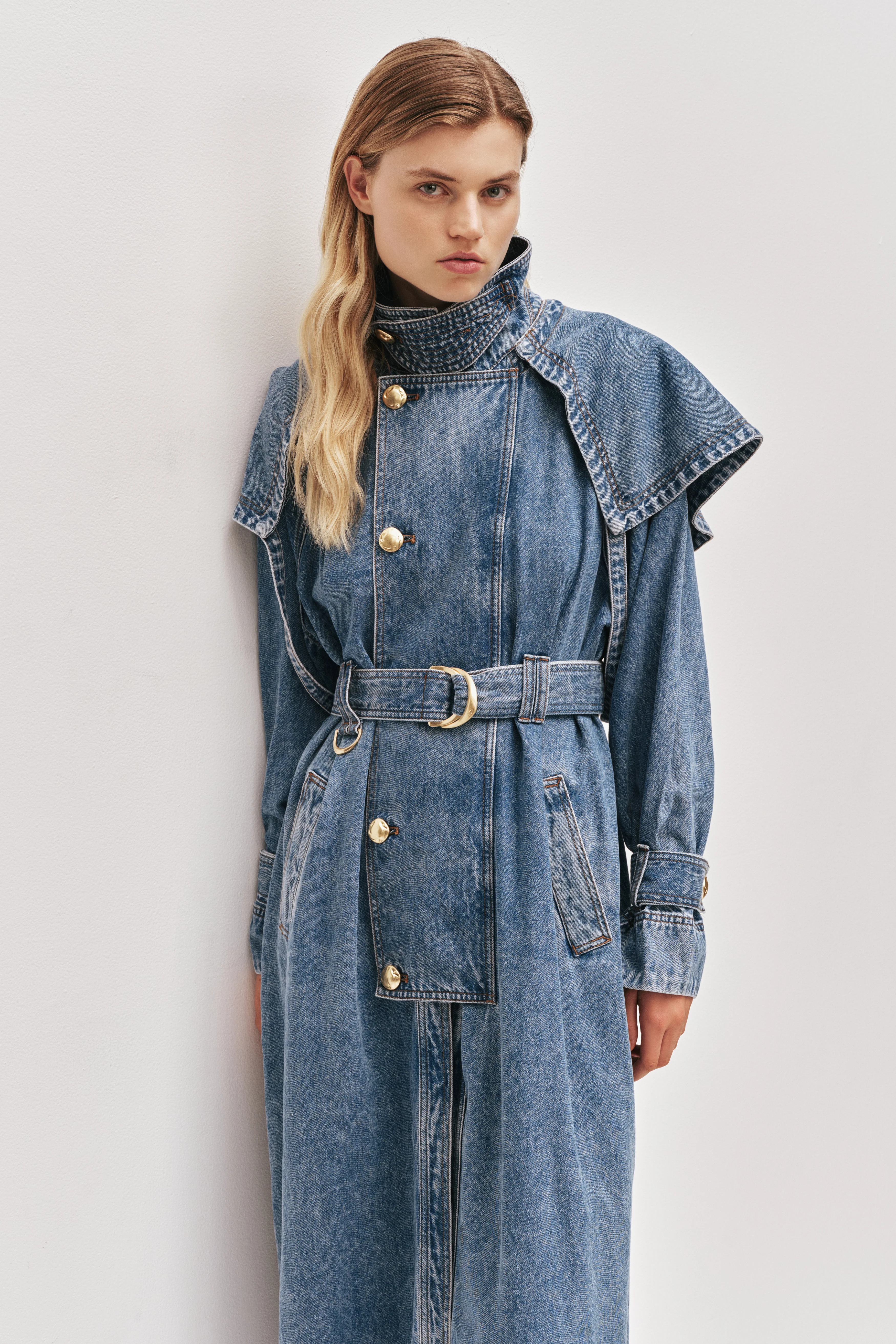 Lorraine Denim Trench Coat - Image 3