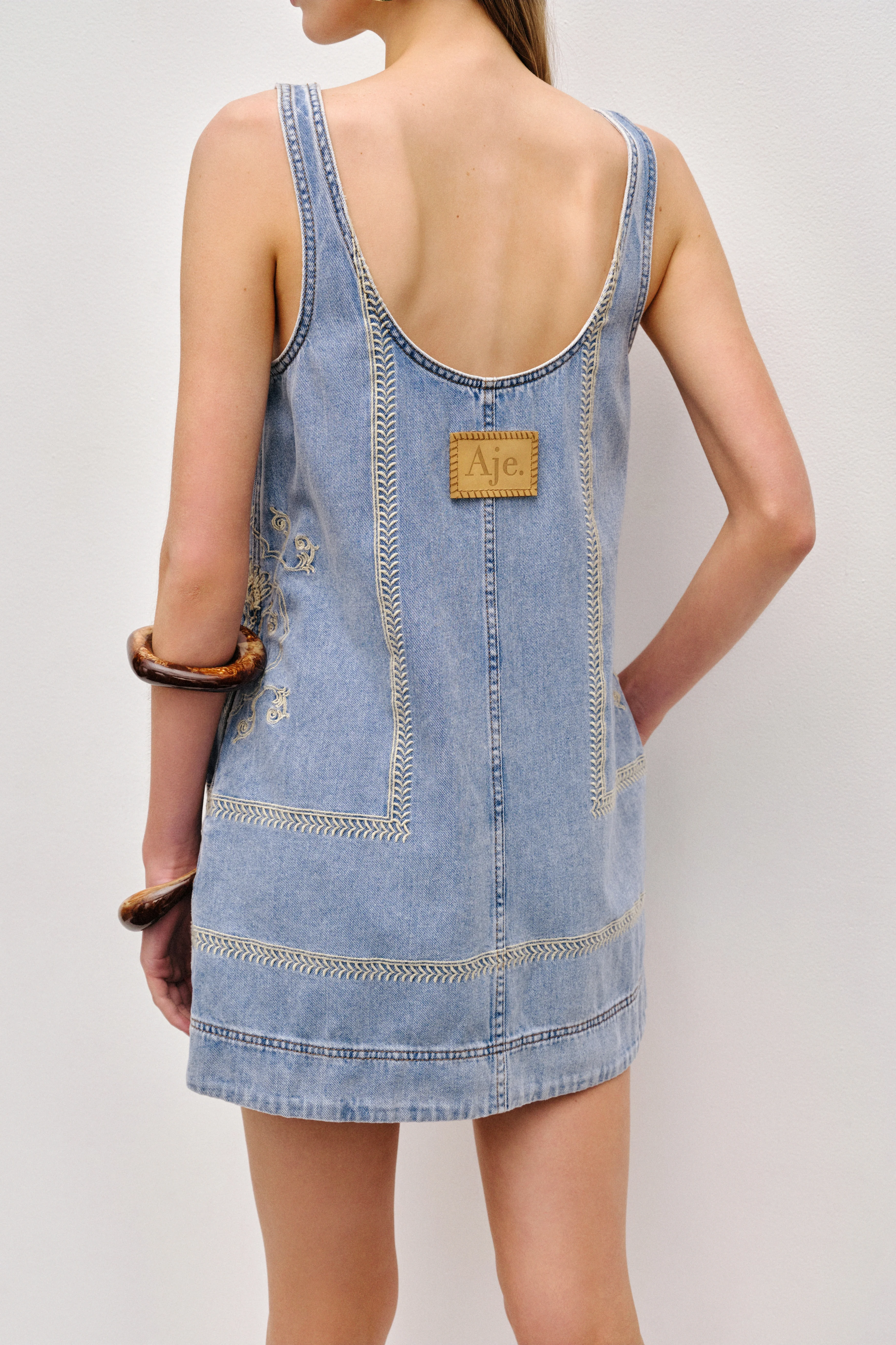 Lotus Denim Mini Dress - Image 7