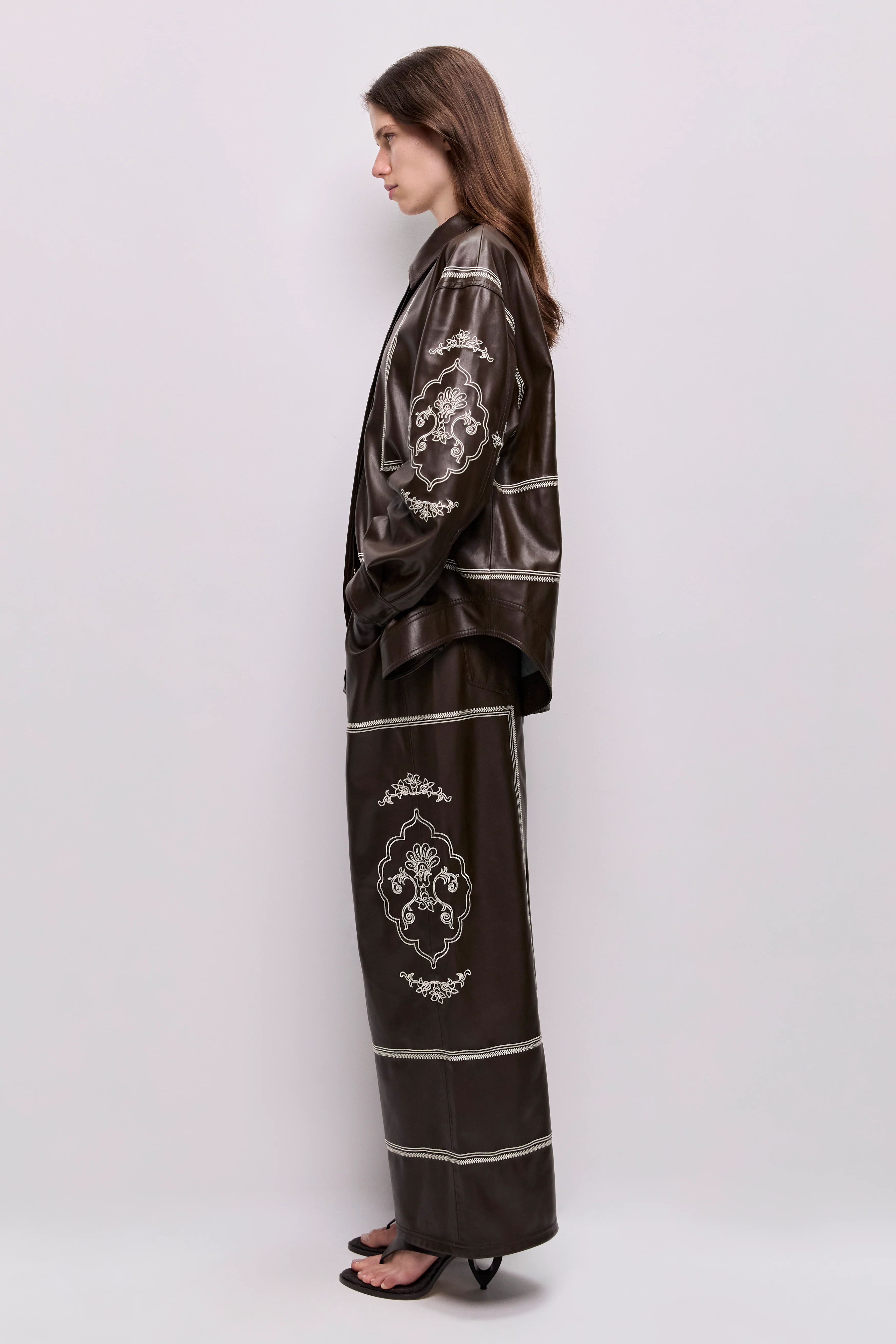 Lotus Vegan Leather Shirt - Image 5
