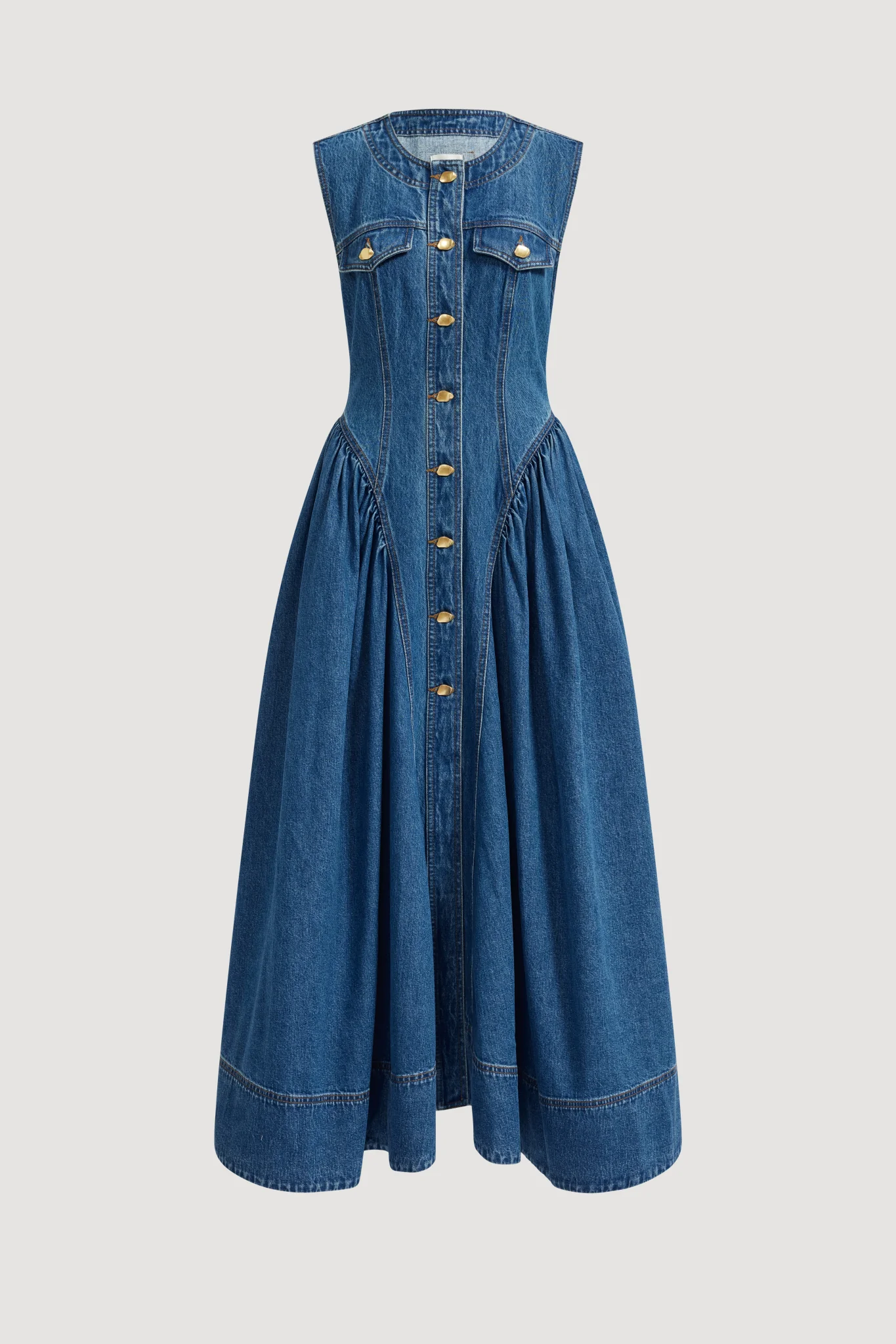 Loxley Denim Midi Dress - Image 2