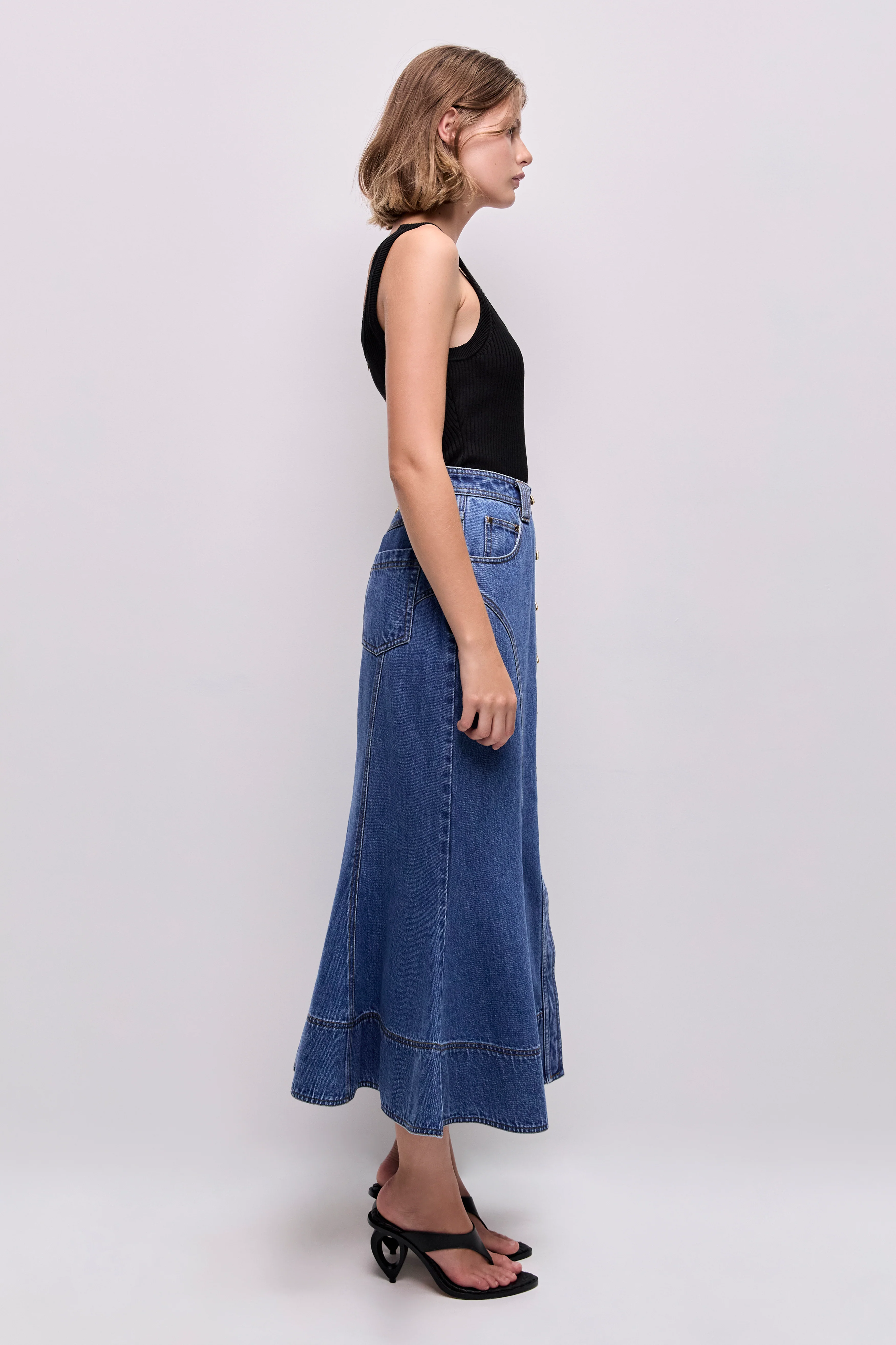 Loxley Denim Midi Skirt - Image 6
