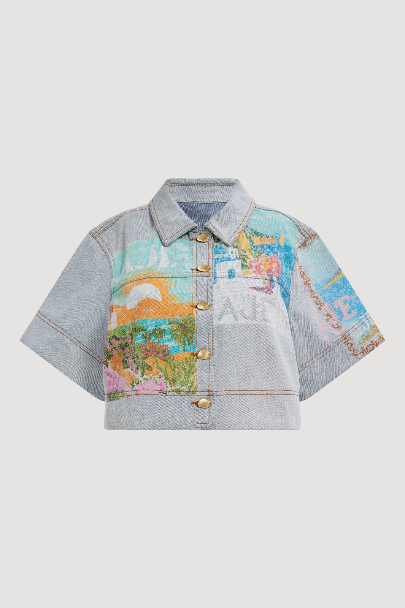 Mae Cropped Denim Shirt - Image 2