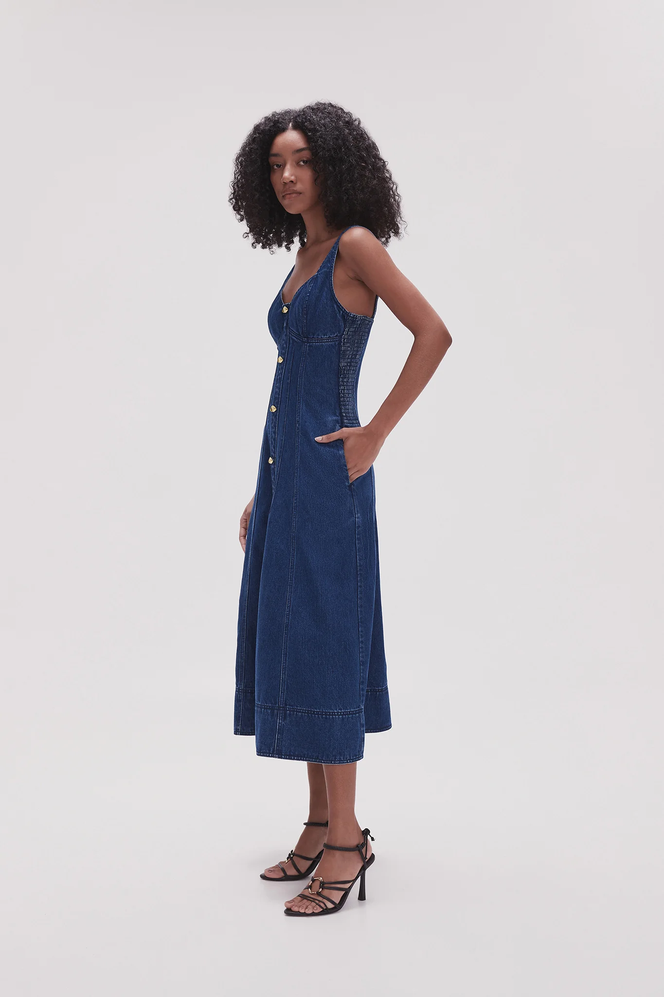 May Denim Midi Dress - Image 3