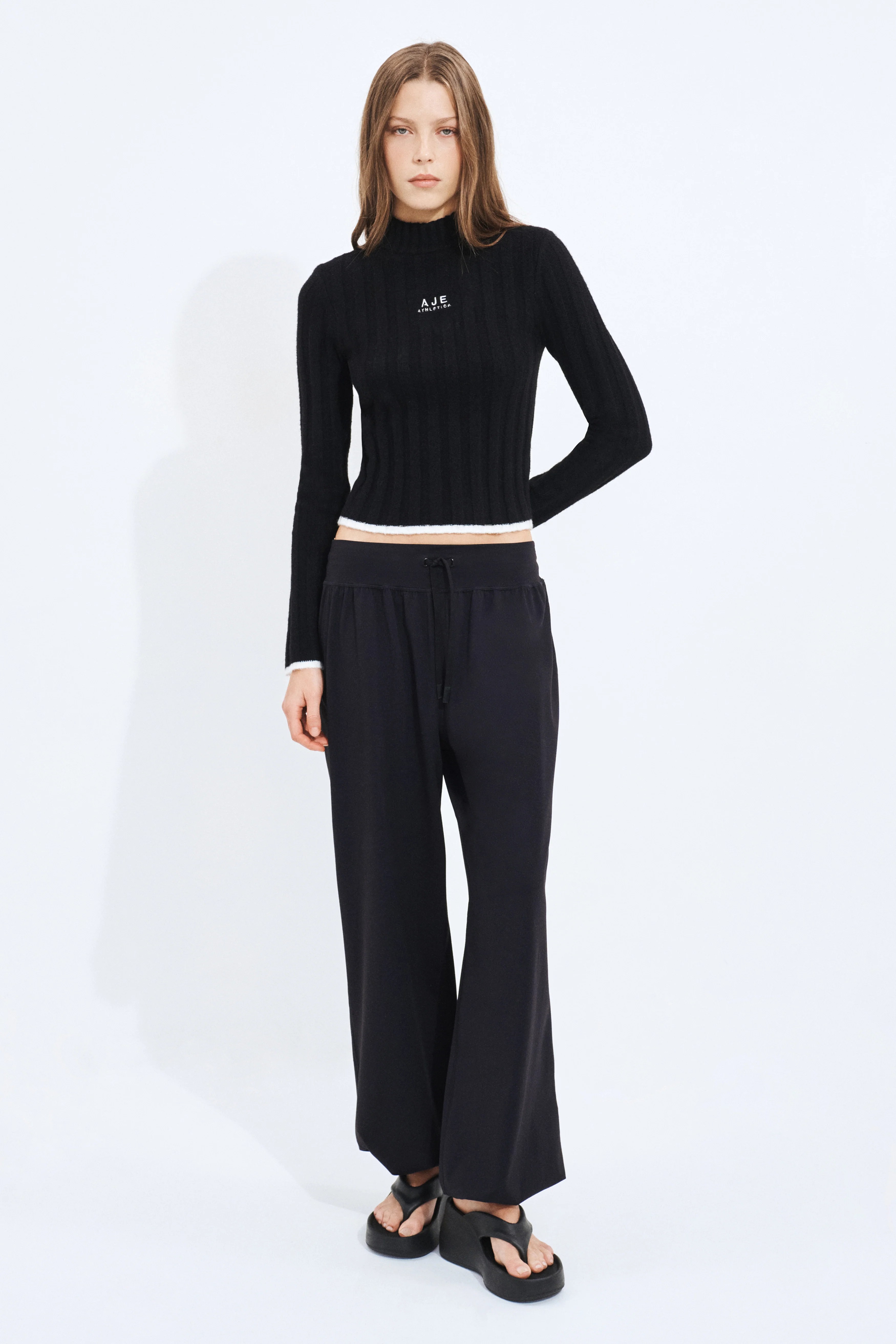 Mock Neck Rib Knit Top - Image 3
