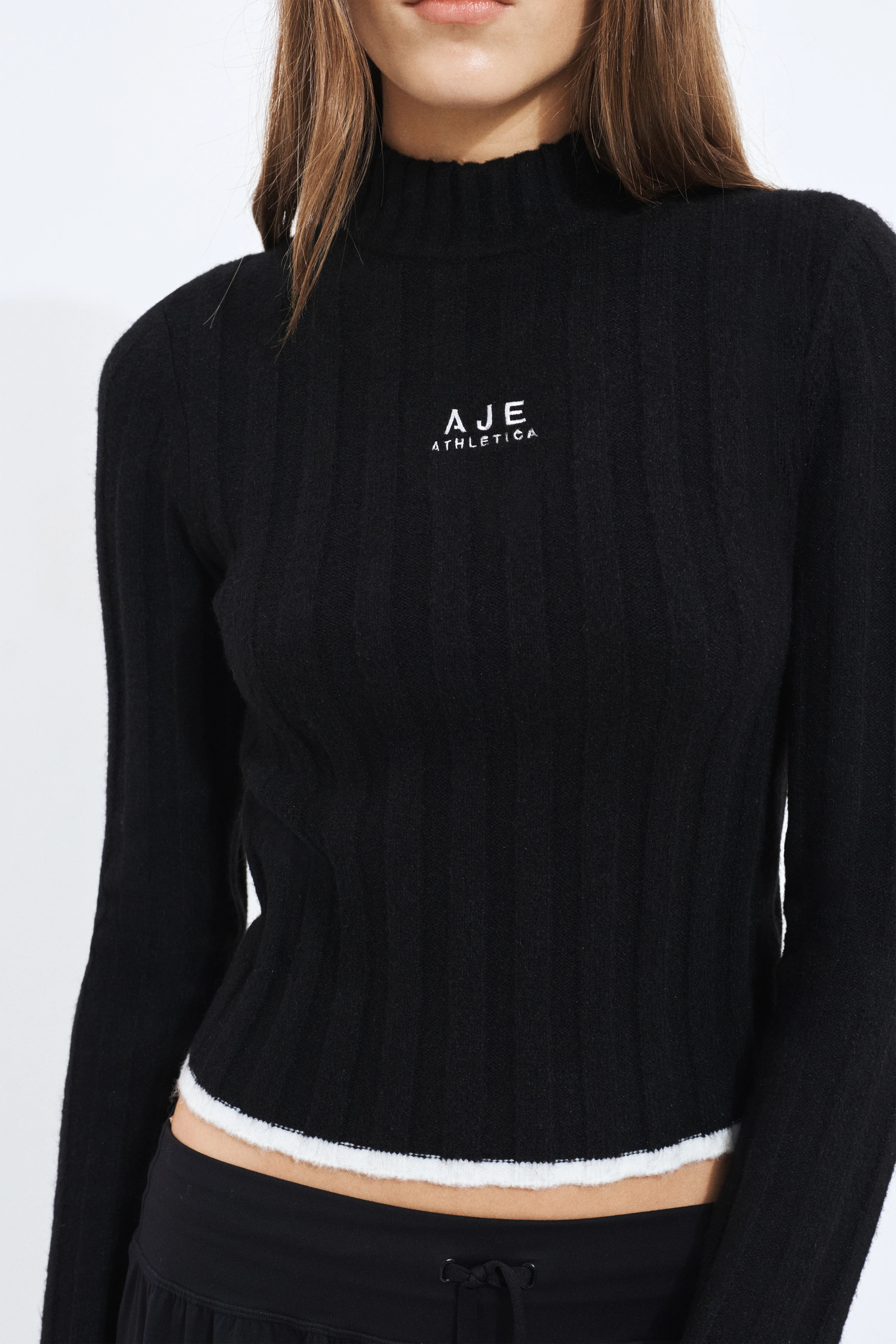 Mock Neck Rib Knit Top - Image 4