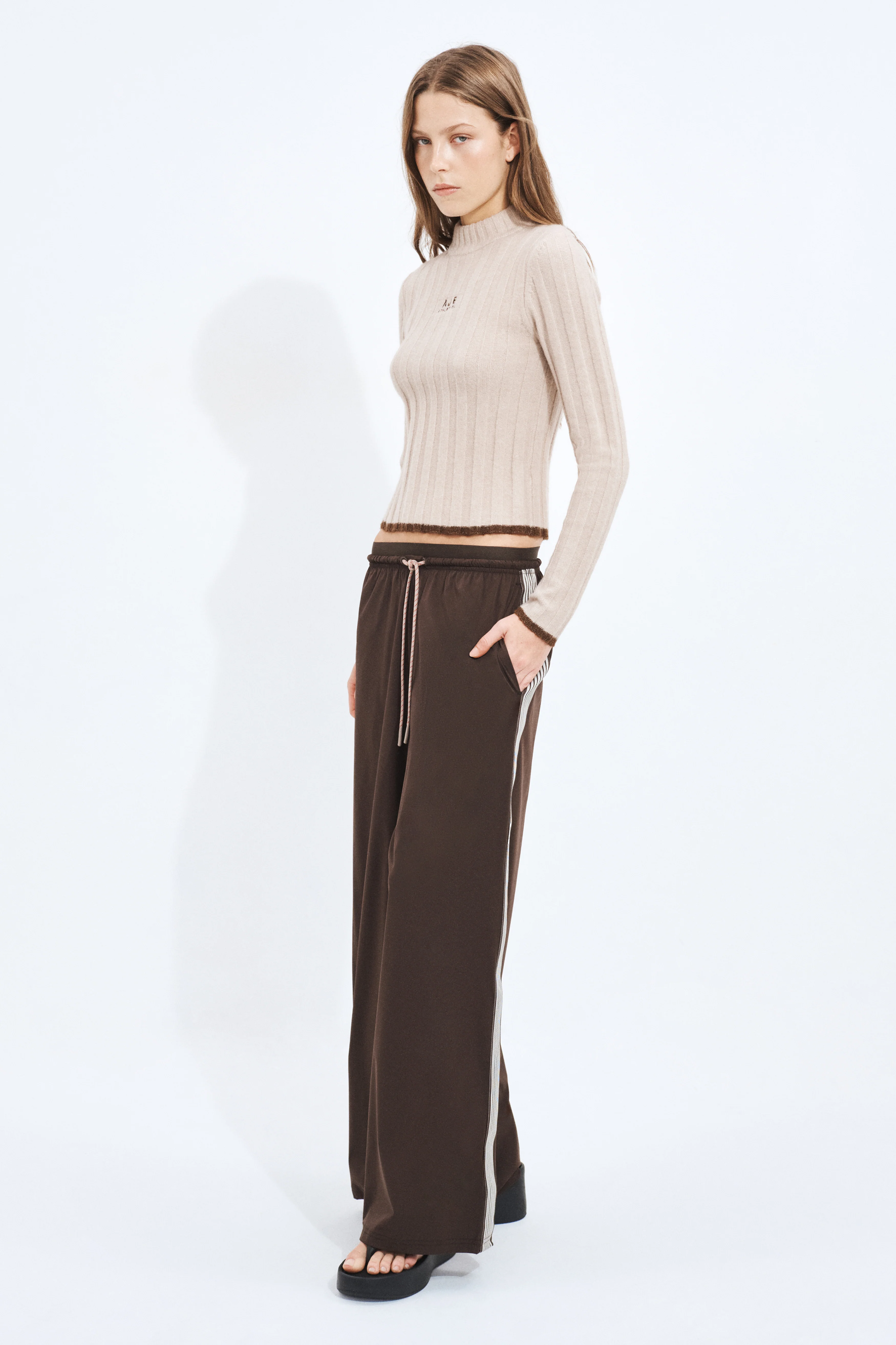 Mock Neck Rib Knit Top - Image 3
