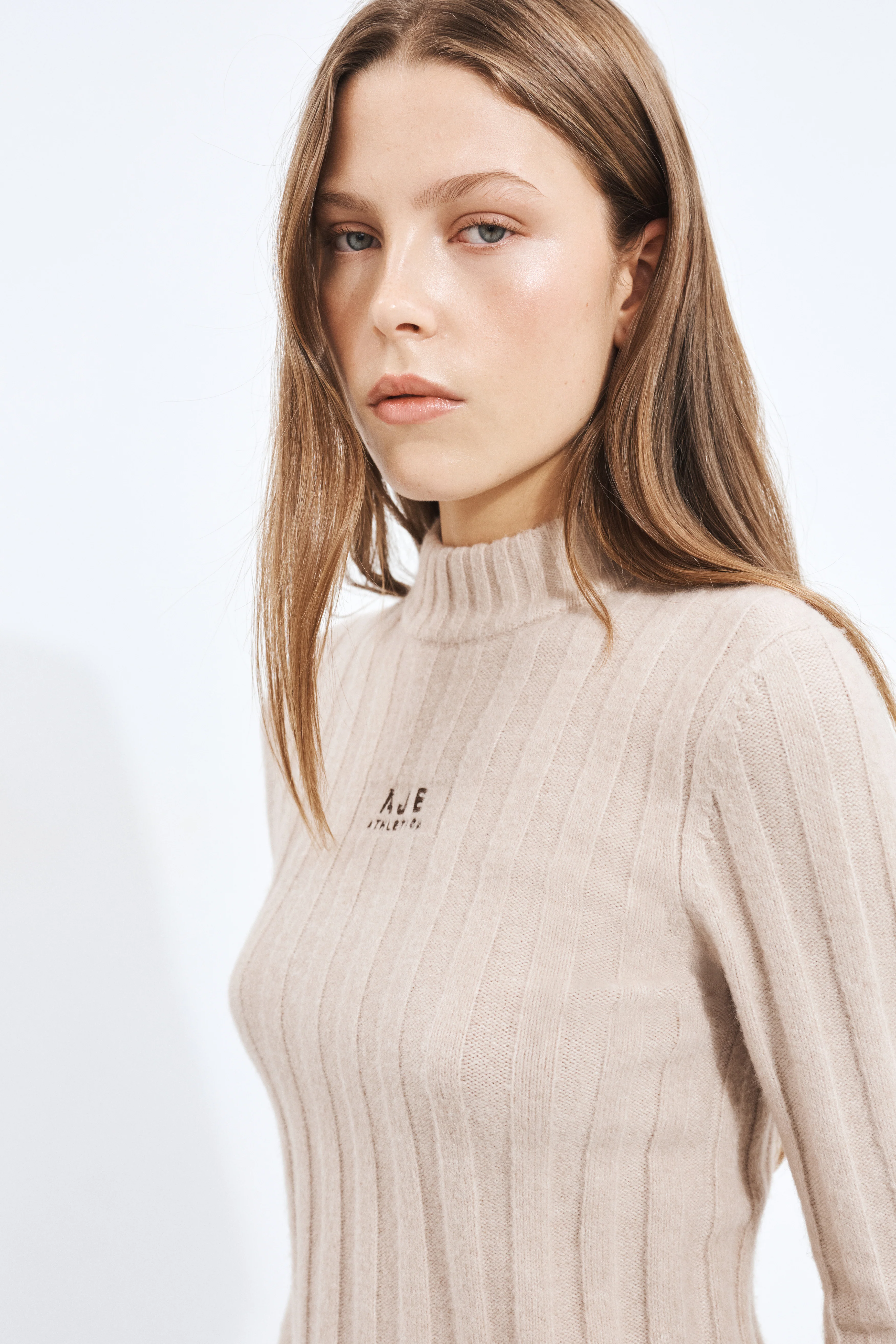 Mock Neck Rib Knit Top - Image 4