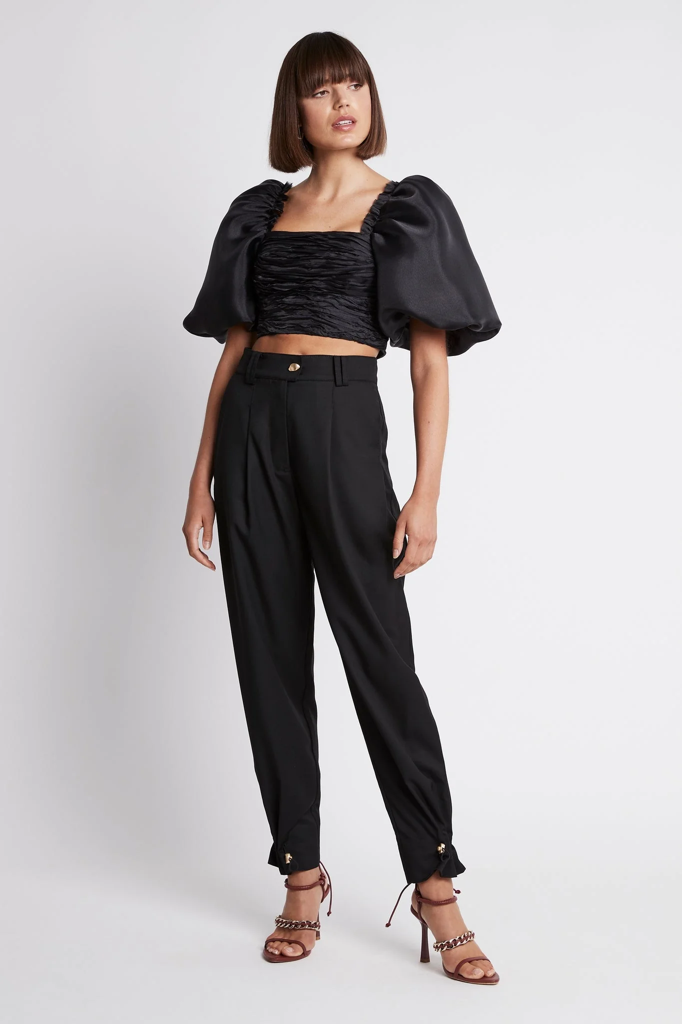 Myriad Puff Sleeve Cropped Top - Image 6
