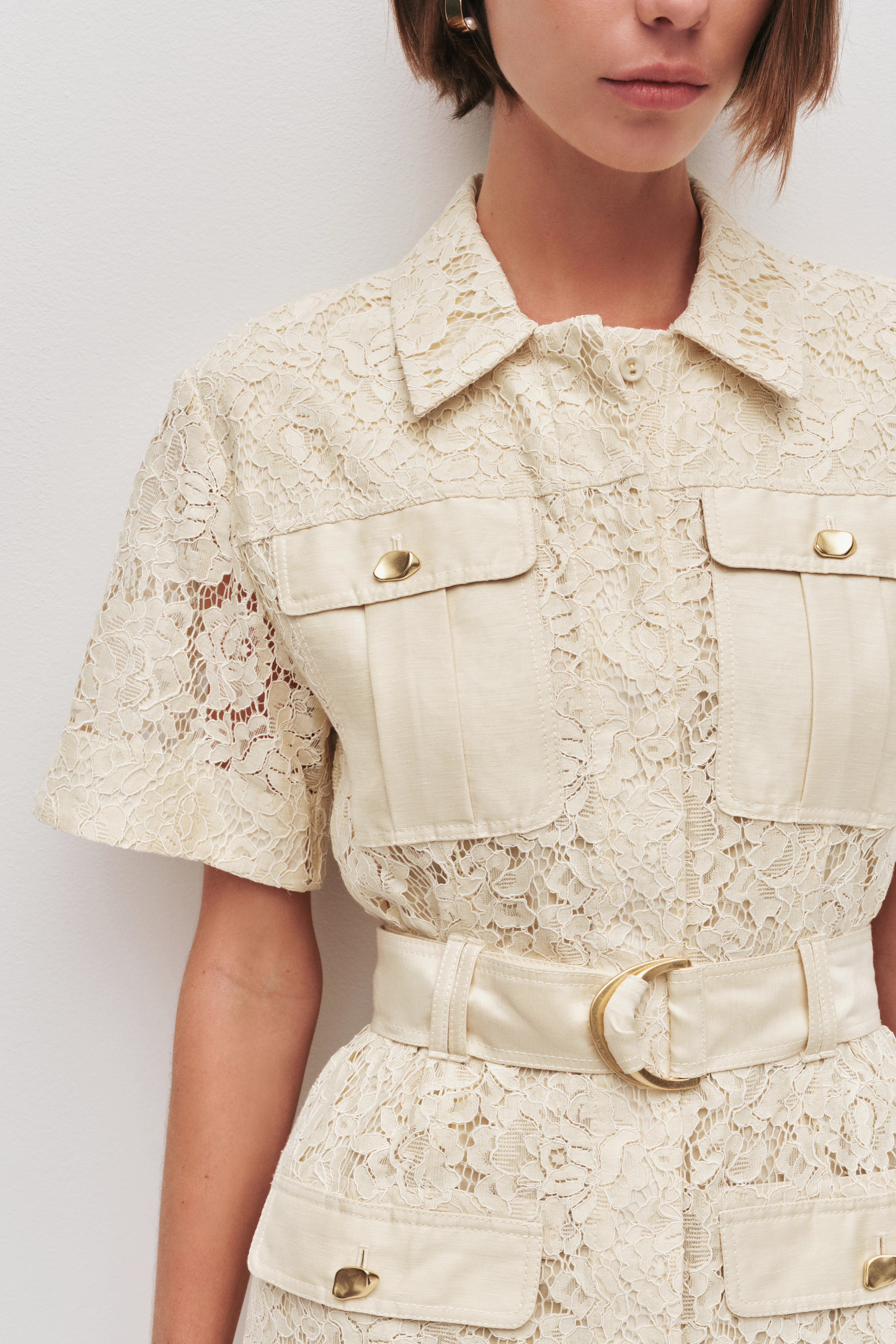 Mystic Lace Mini Shirt Dress - Image 12