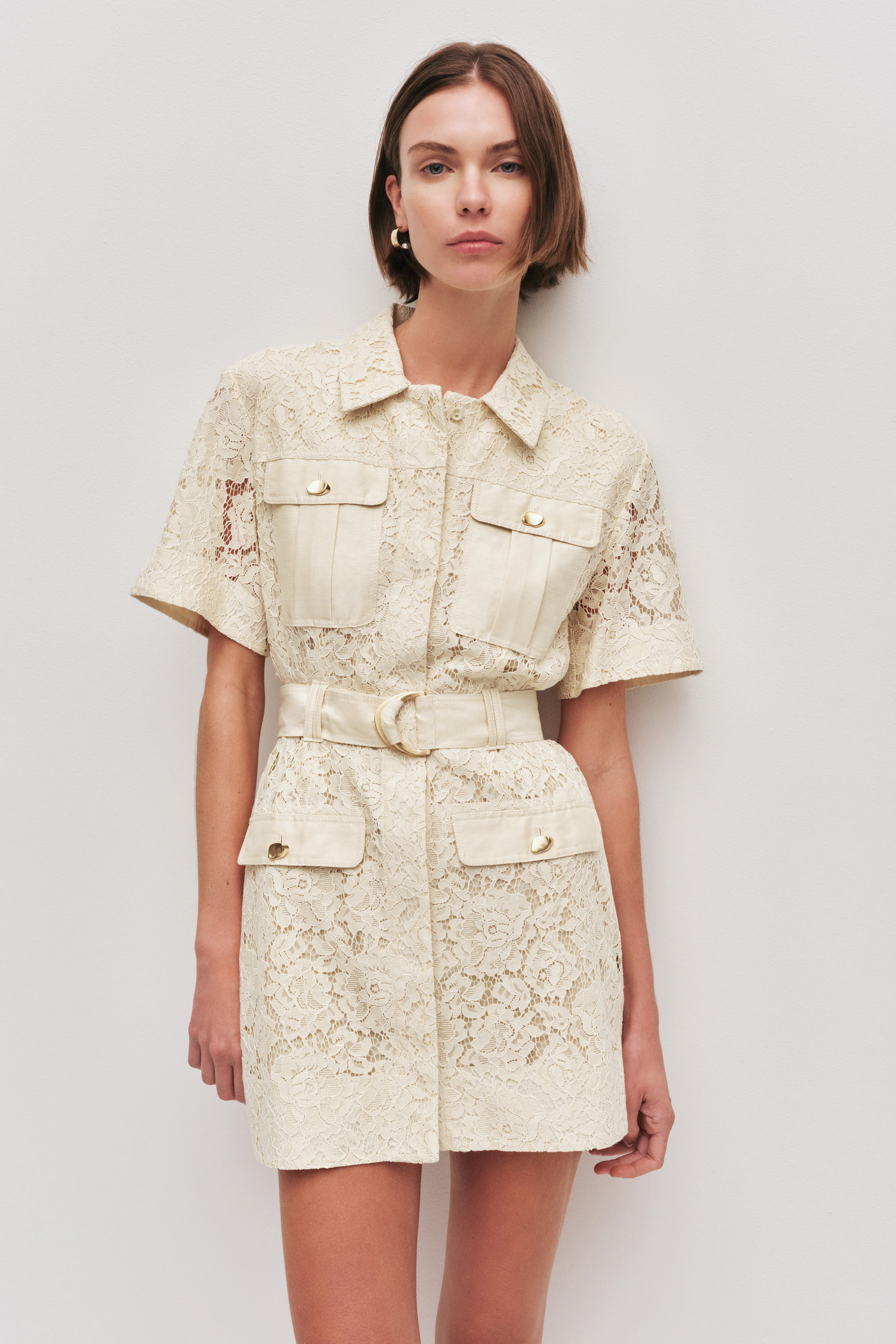 Mystic Lace Mini Shirt Dress - Image 9