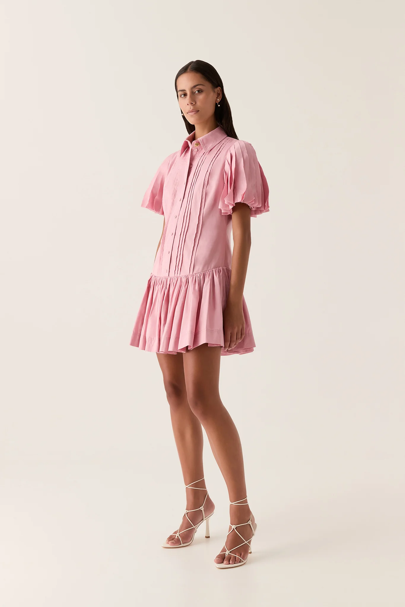Mythos Pintucked Mini Dress - Image 3
