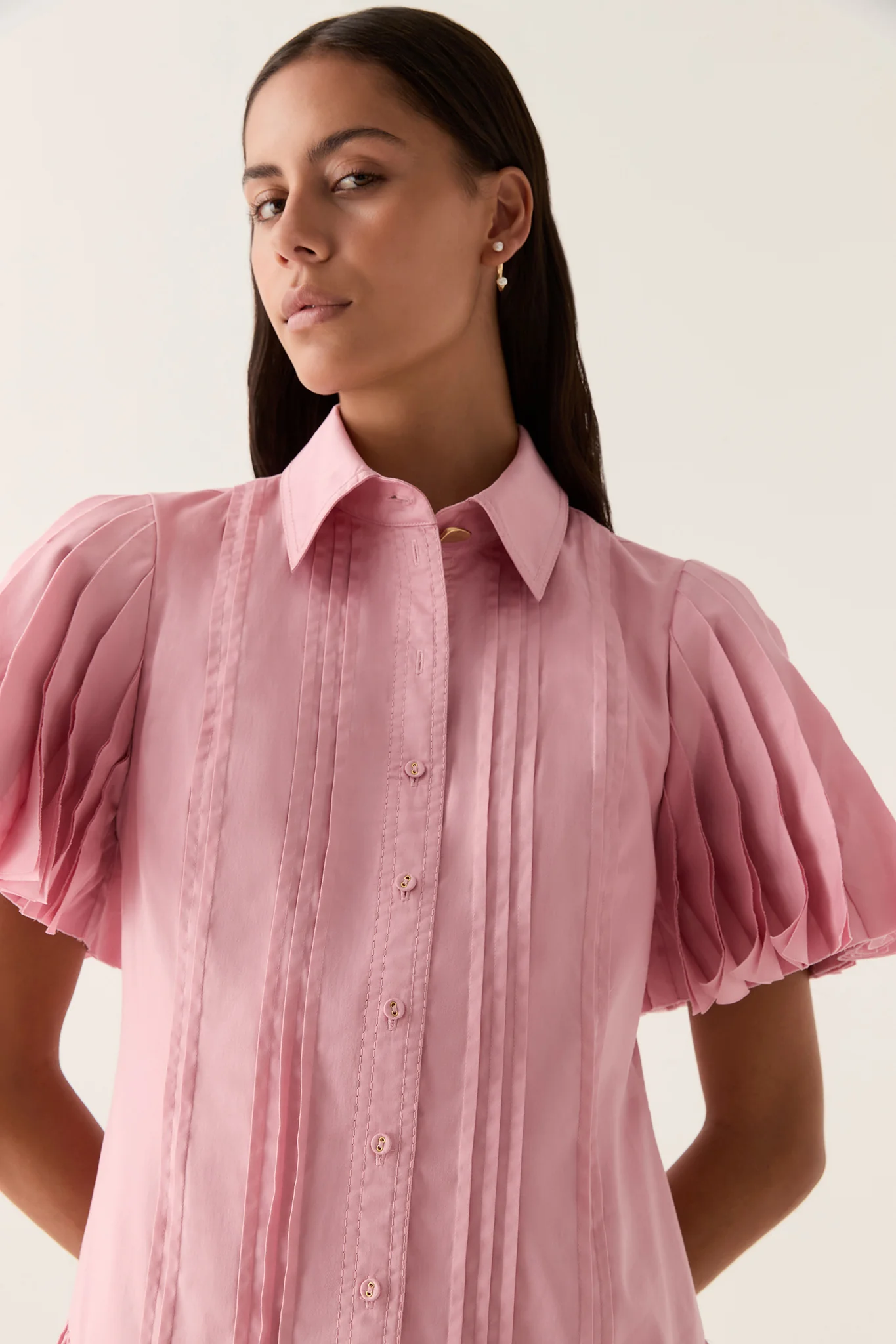 Mythos Pintucked Mini Dress - Image 4