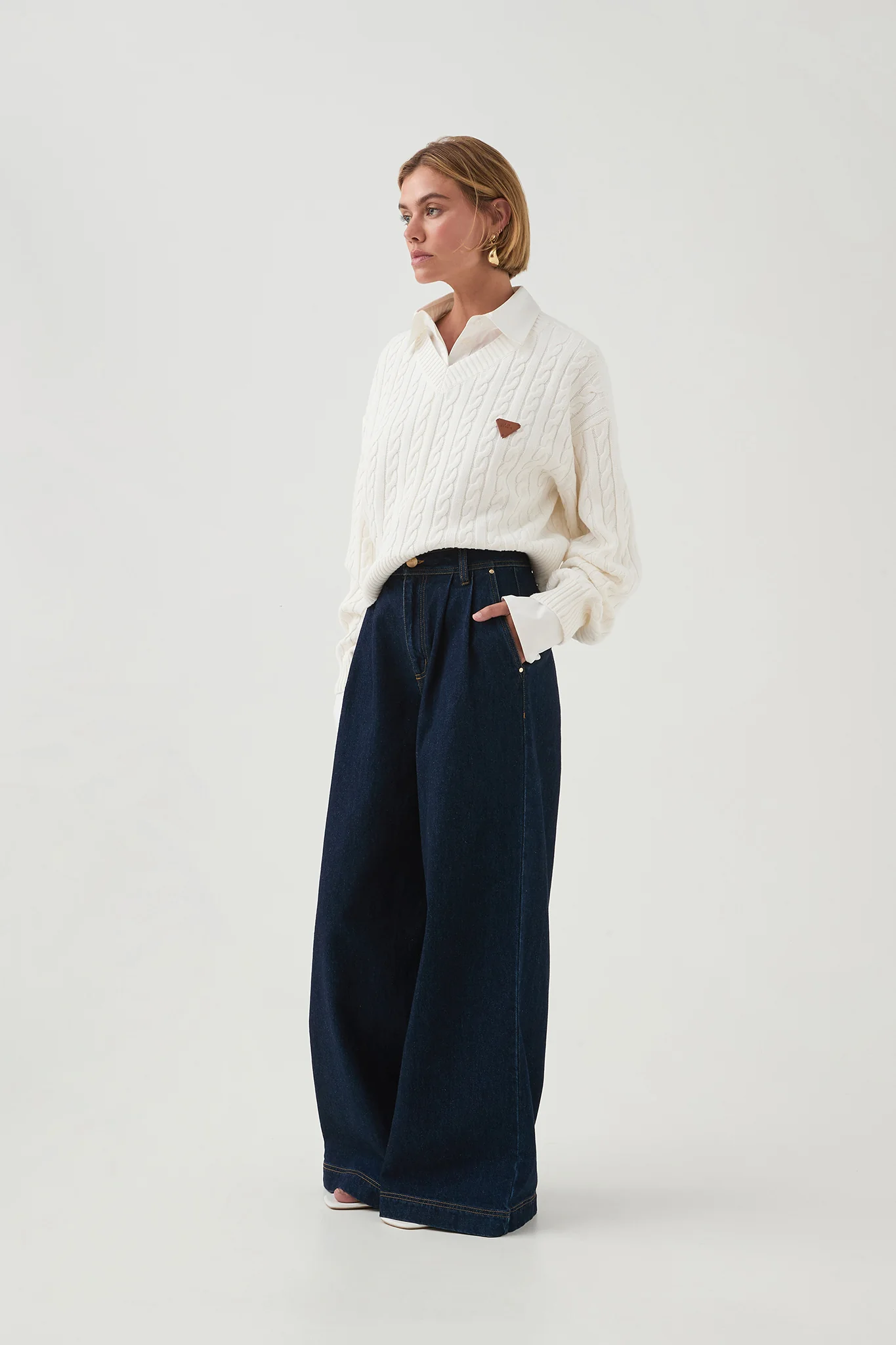 Naia Cropped Cable Knit - Image 7