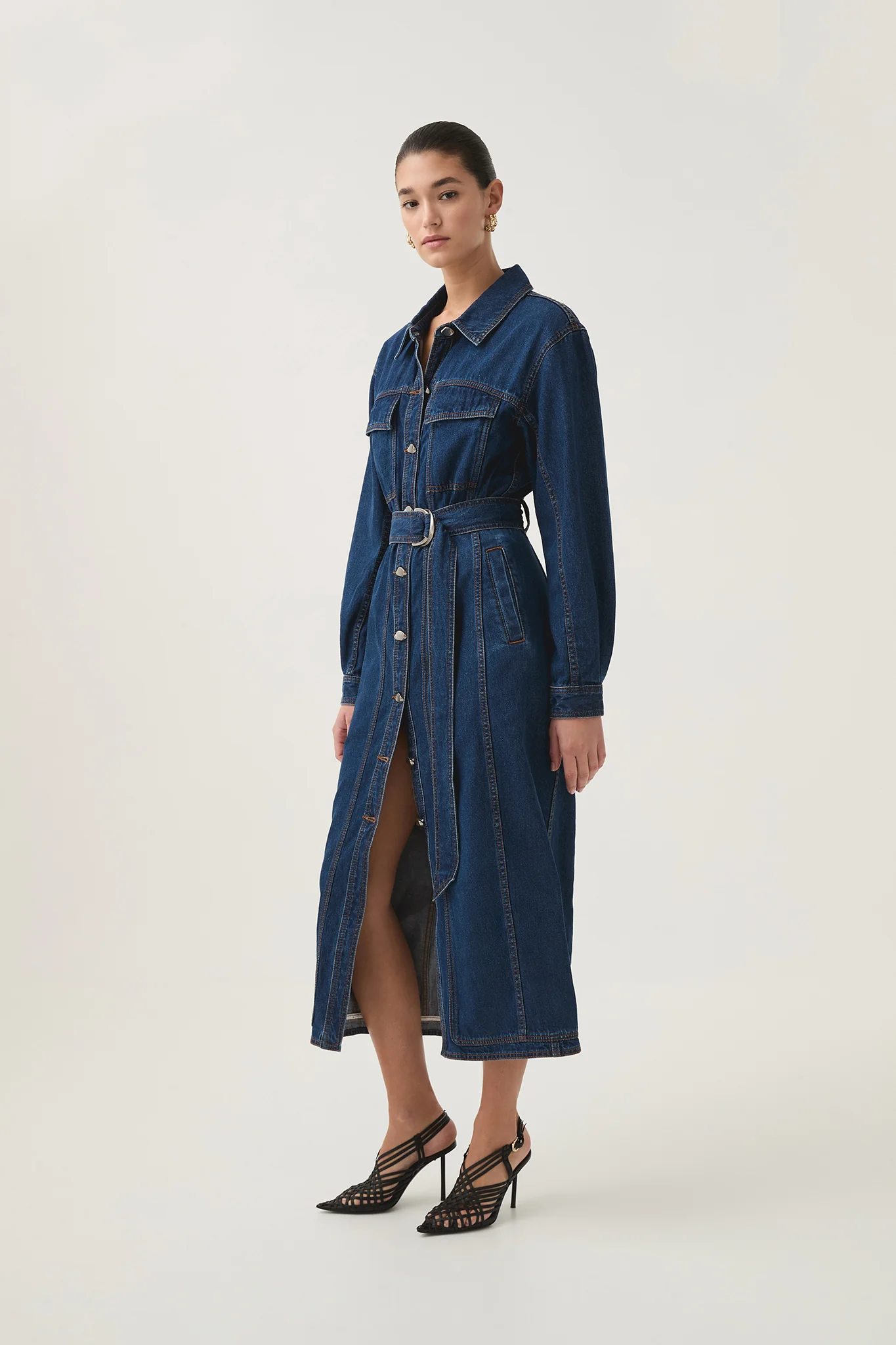 Neo Denim Midi Dress - Image 5