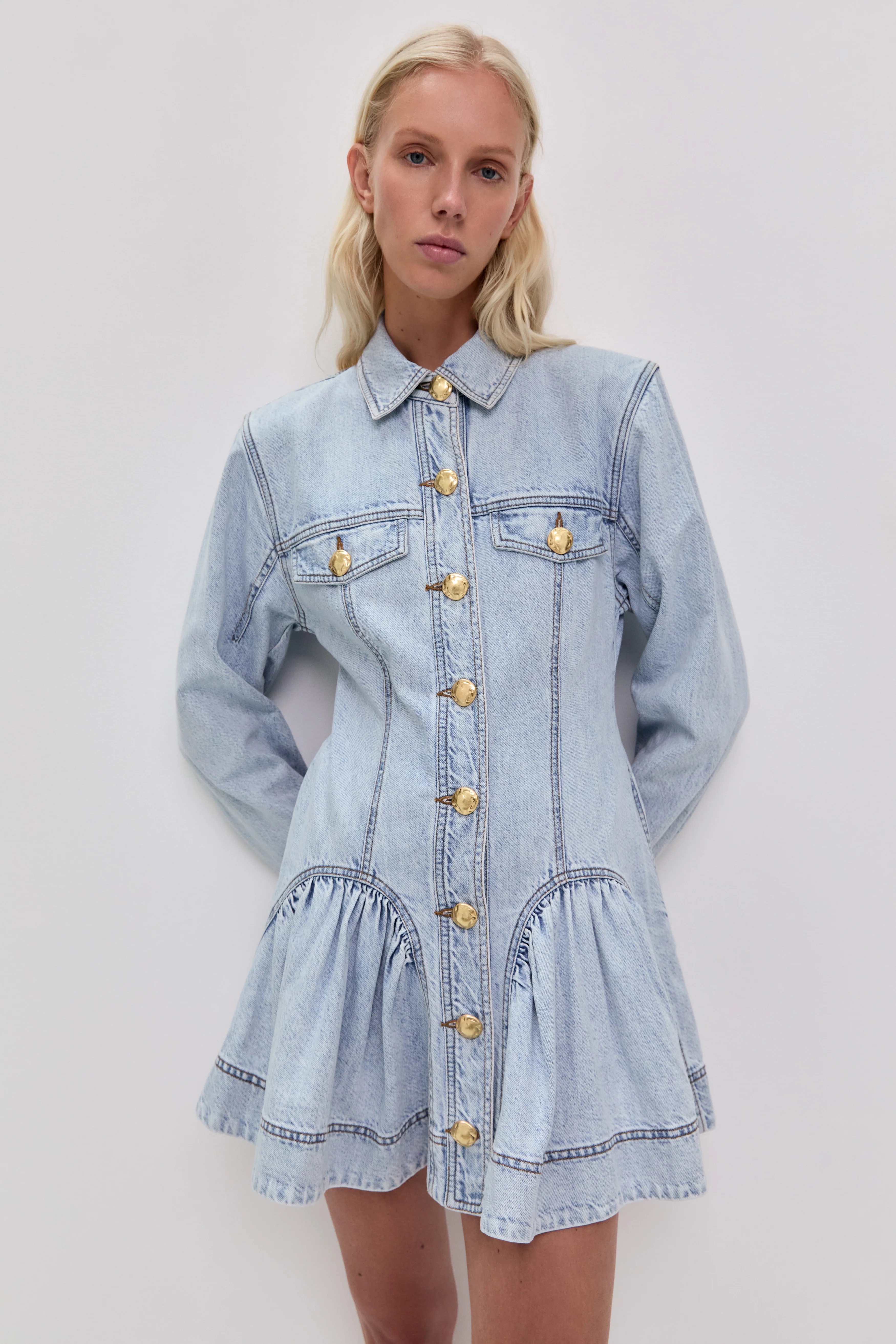 Noa Denim Mini Dress - Image 3