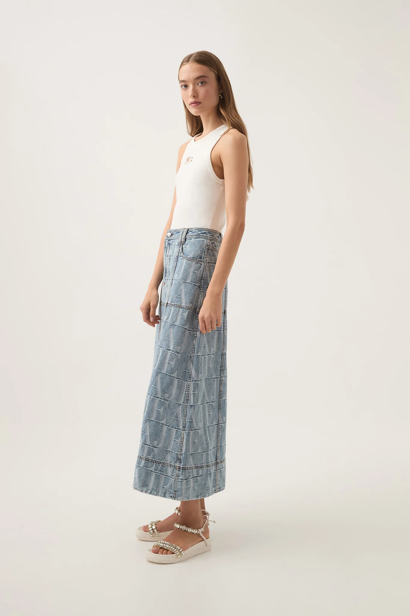 Nostalgia Denim Midi Skirt - Image 3