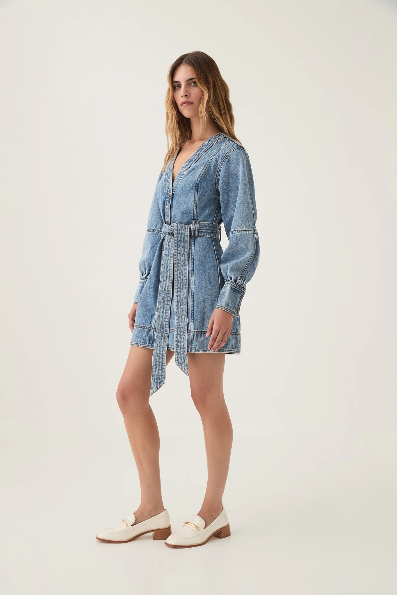Outline Denim Mini Dress - Image 3