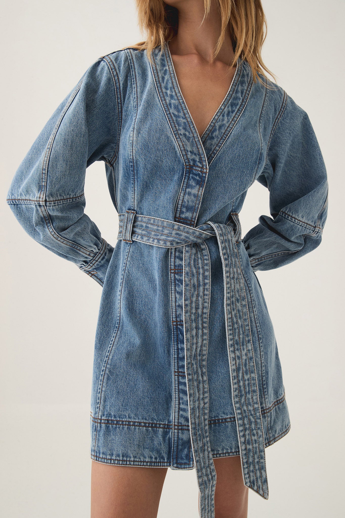 Outline Denim Mini Dress - Image 4