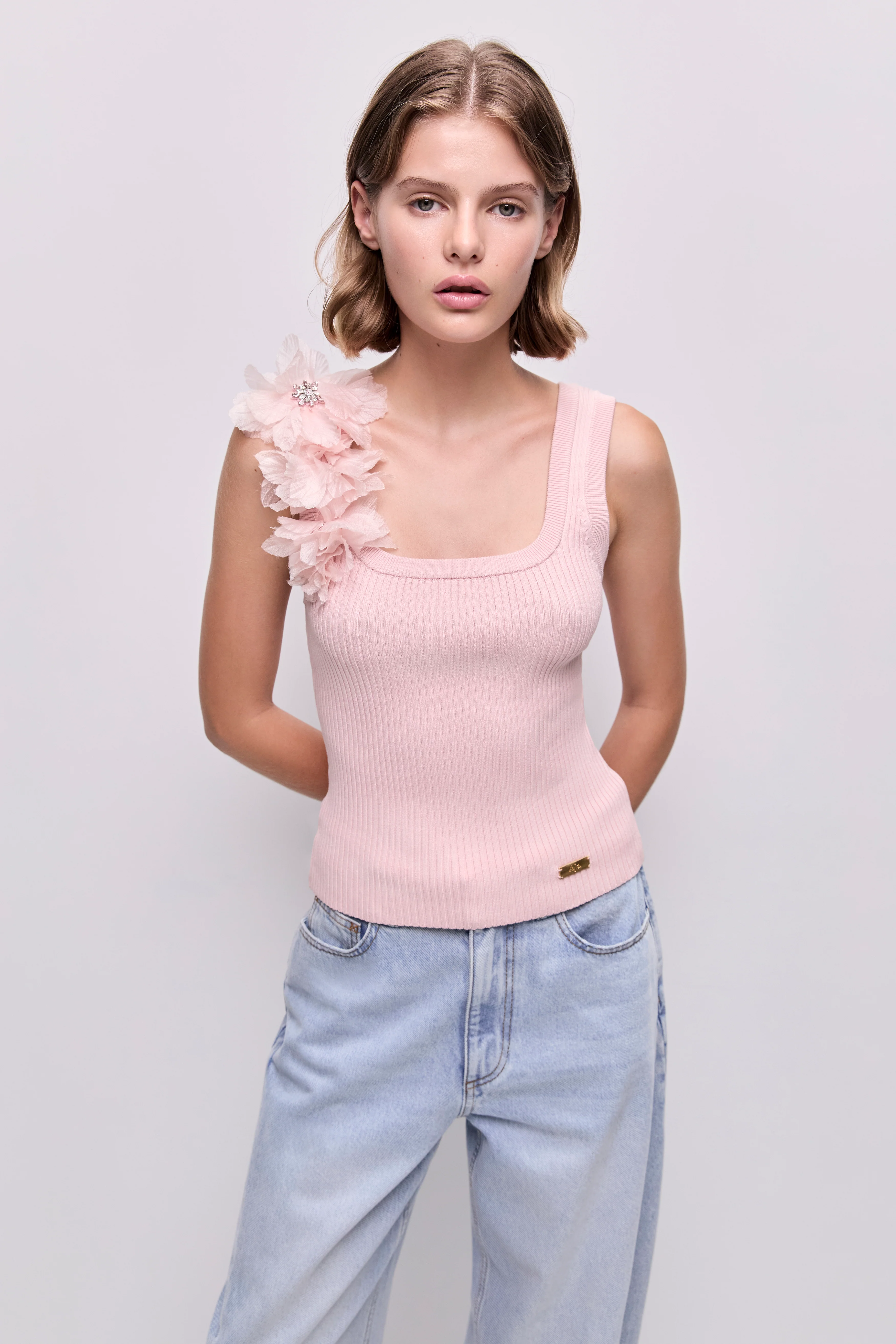 Pamela Flower Knit Tank - Image 3