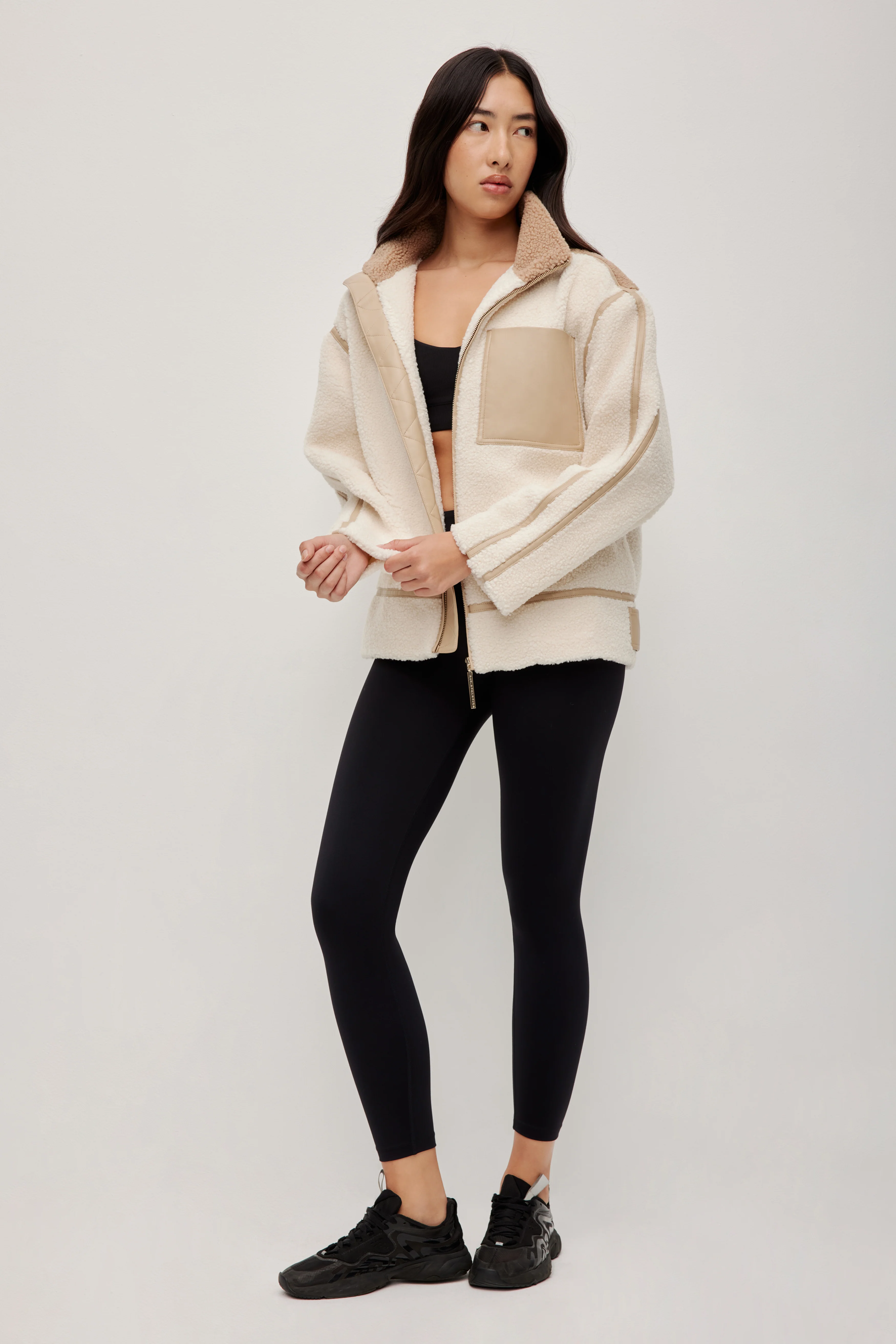 Panelled Sherpa Jacket - Image 10