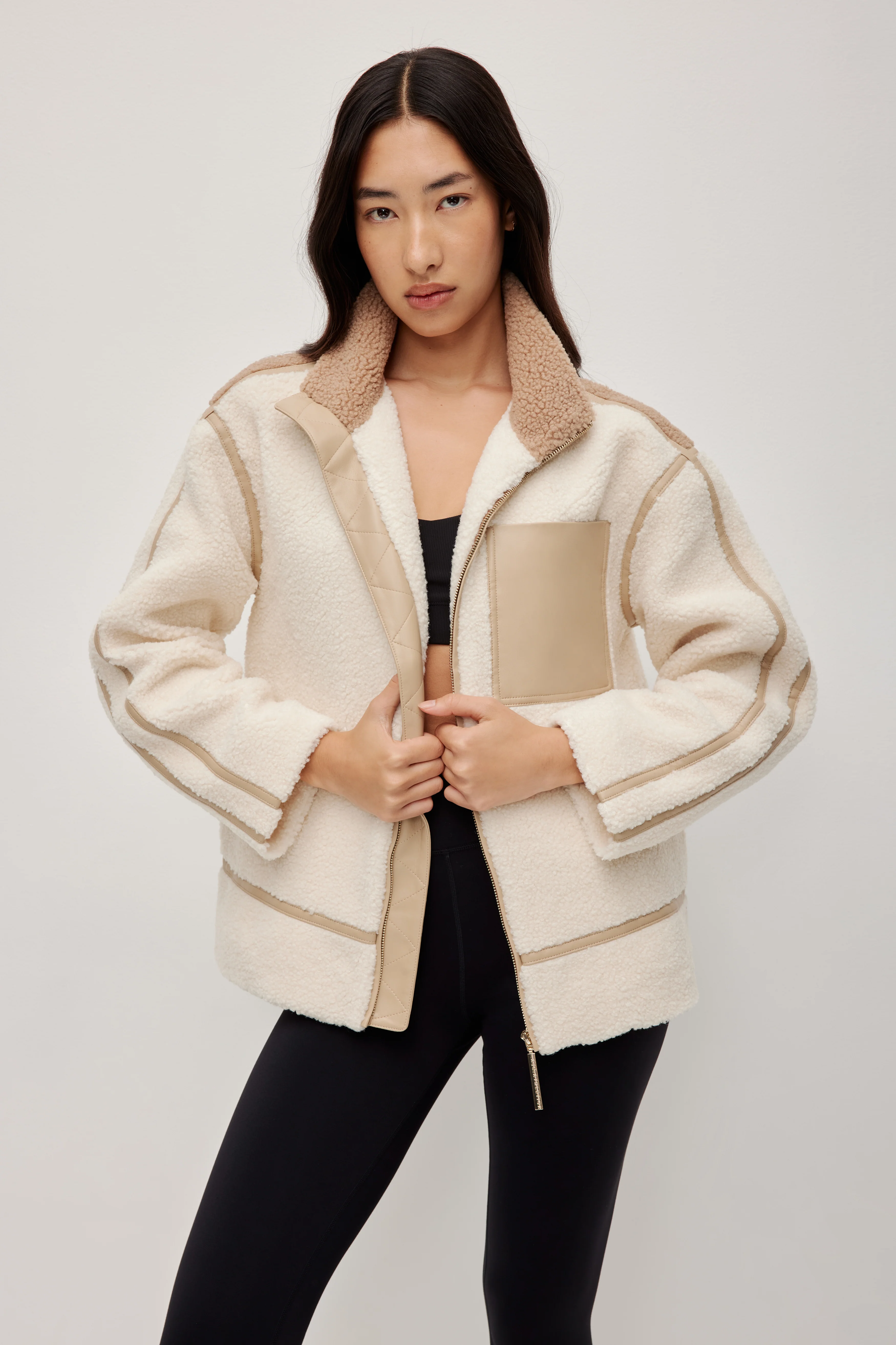 Panelled Sherpa Jacket - Image 13