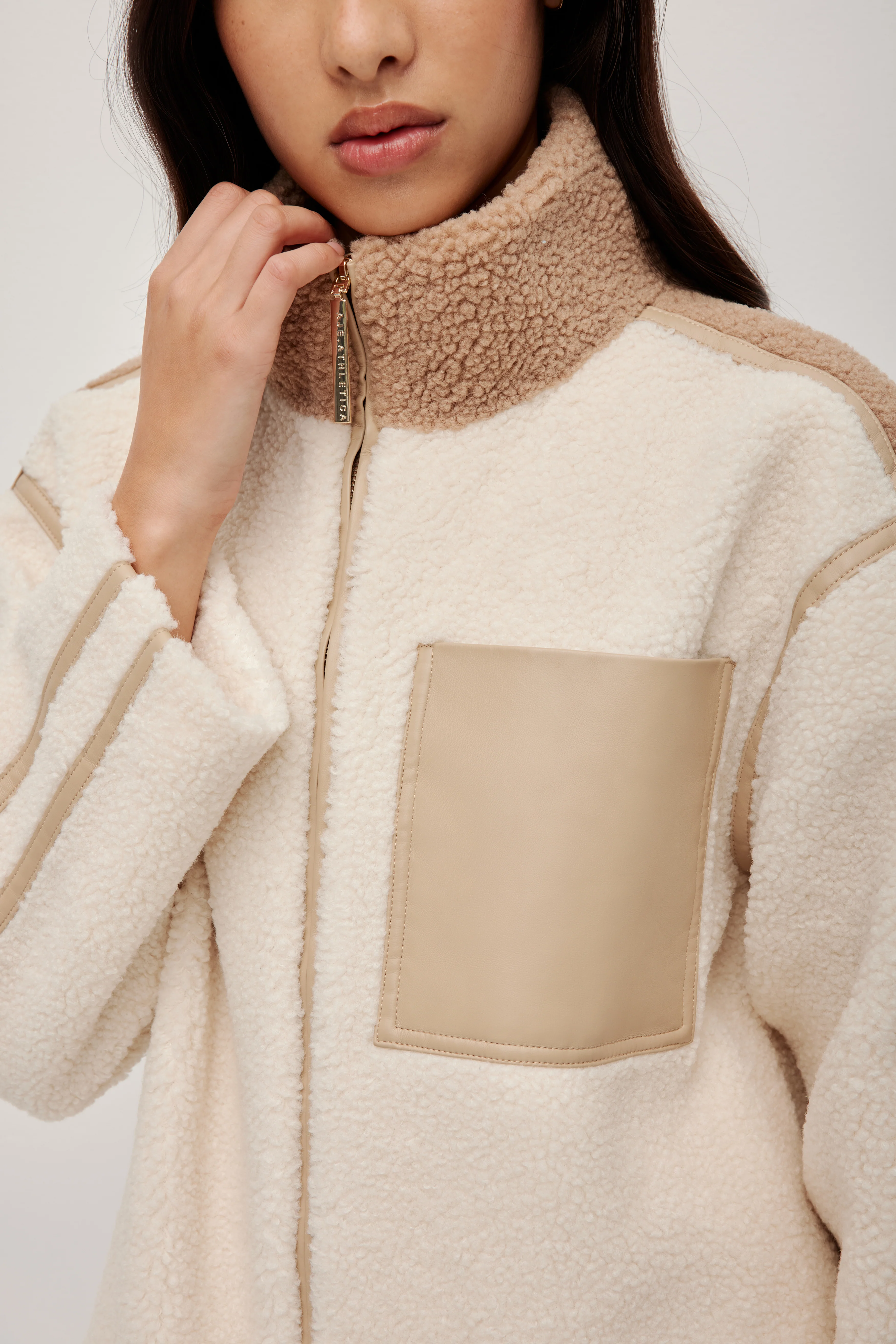 Panelled Sherpa Jacket - Image 4